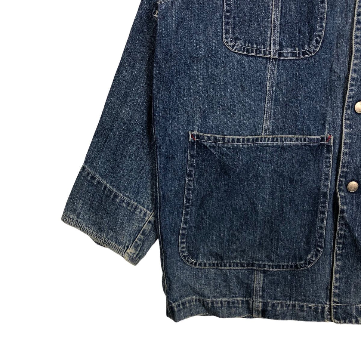 Japanese Brand VINTAGE DENIM CHORE WORK JACKET RUFFHEWN INSPIRE RAFF SIMONS Size US S / EU 44-46 / 1 - 3 Thumbnail