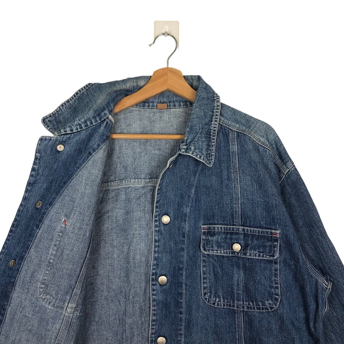 Japanese Brand VINTAGE DENIM CHORE WORK JACKET RUFFHEWN INSPIRE RAFF SIMONS Size US S / EU 44-46 / 1 - 9 Thumbnail