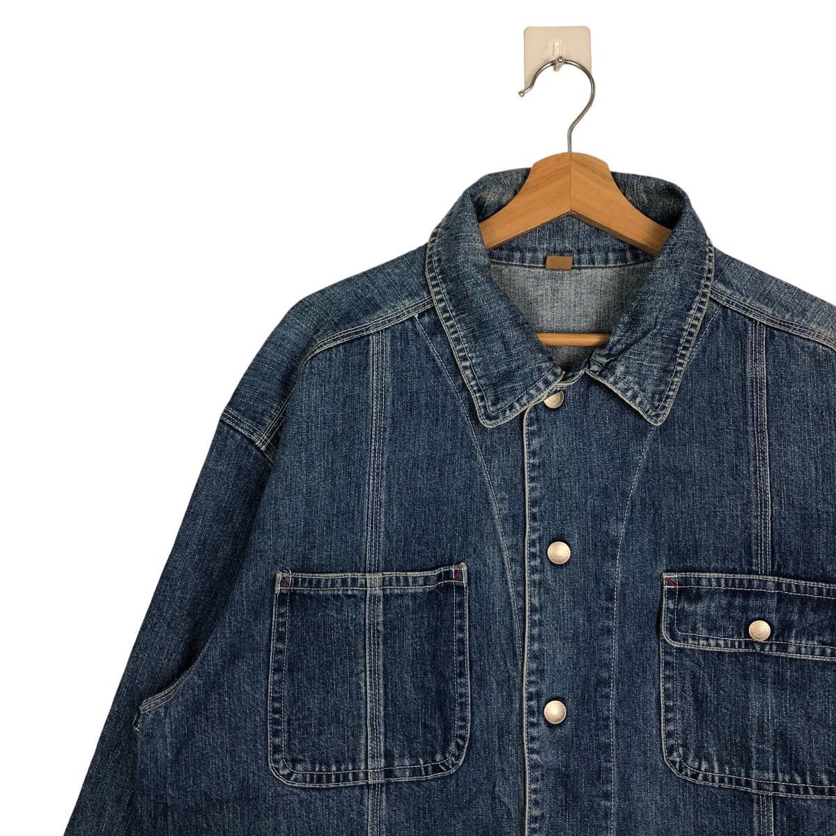 Japanese Brand VINTAGE DENIM CHORE WORK JACKET RUFFHEWN INSPIRE RAFF SIMONS Size US S / EU 44-46 / 1 - 6 Thumbnail