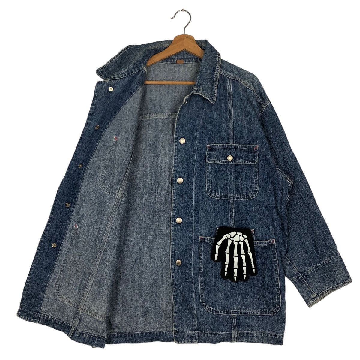 Japanese Brand VINTAGE DENIM CHORE WORK JACKET RUFFHEWN INSPIRE RAFF SIMONS Size US S / EU 44-46 / 1 - 8 Thumbnail