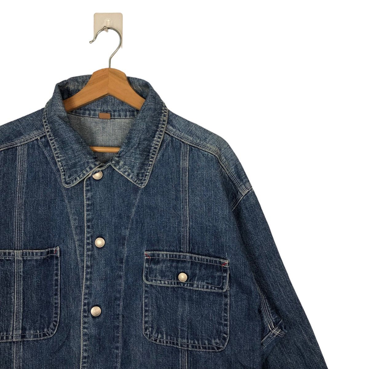 Japanese Brand VINTAGE DENIM CHORE WORK JACKET RUFFHEWN INSPIRE RAFF SIMONS Size US S / EU 44-46 / 1 - 5 Thumbnail