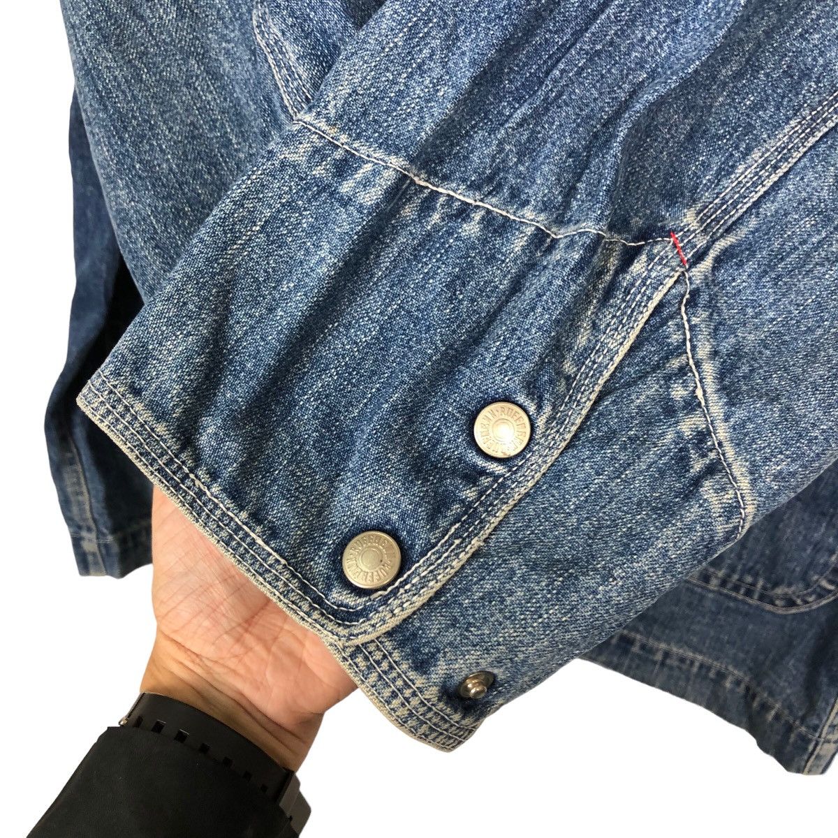 Japanese Brand VINTAGE DENIM CHORE WORK JACKET RUFFHEWN INSPIRE RAFF SIMONS Size US S / EU 44-46 / 1 - 11 Thumbnail