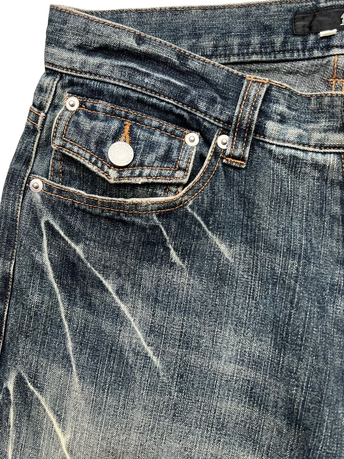 Japanese Brand 1 Homme Japan Distressed Gothic Flare Denim Jeans 32x32.5 Size US 30 / EU 46 - 12 Thumbnail