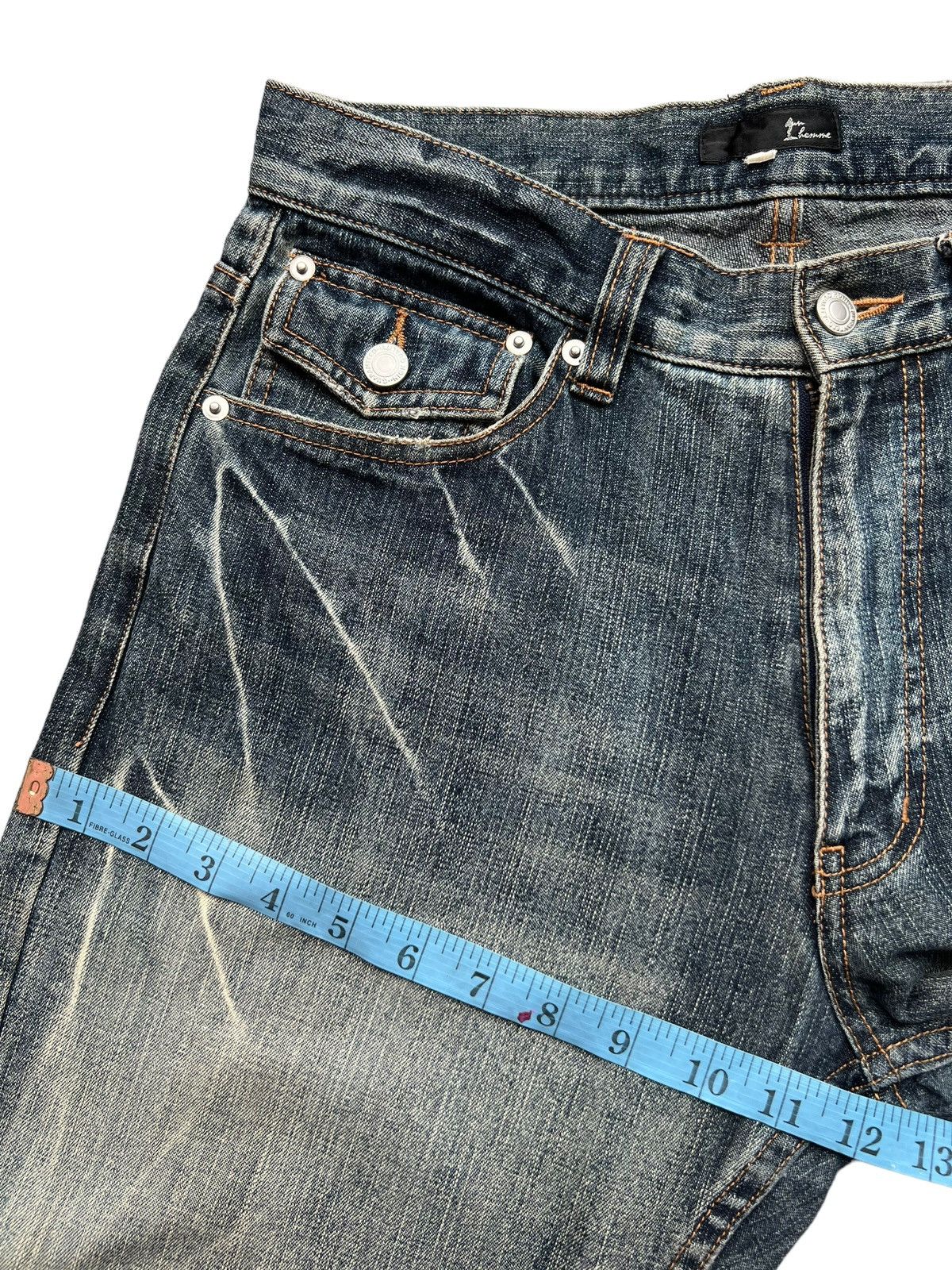 Japanese Brand 1 Homme Japan Distressed Gothic Flare Denim Jeans 32x32.5 Size US 30 / EU 46 - 24 Thumbnail