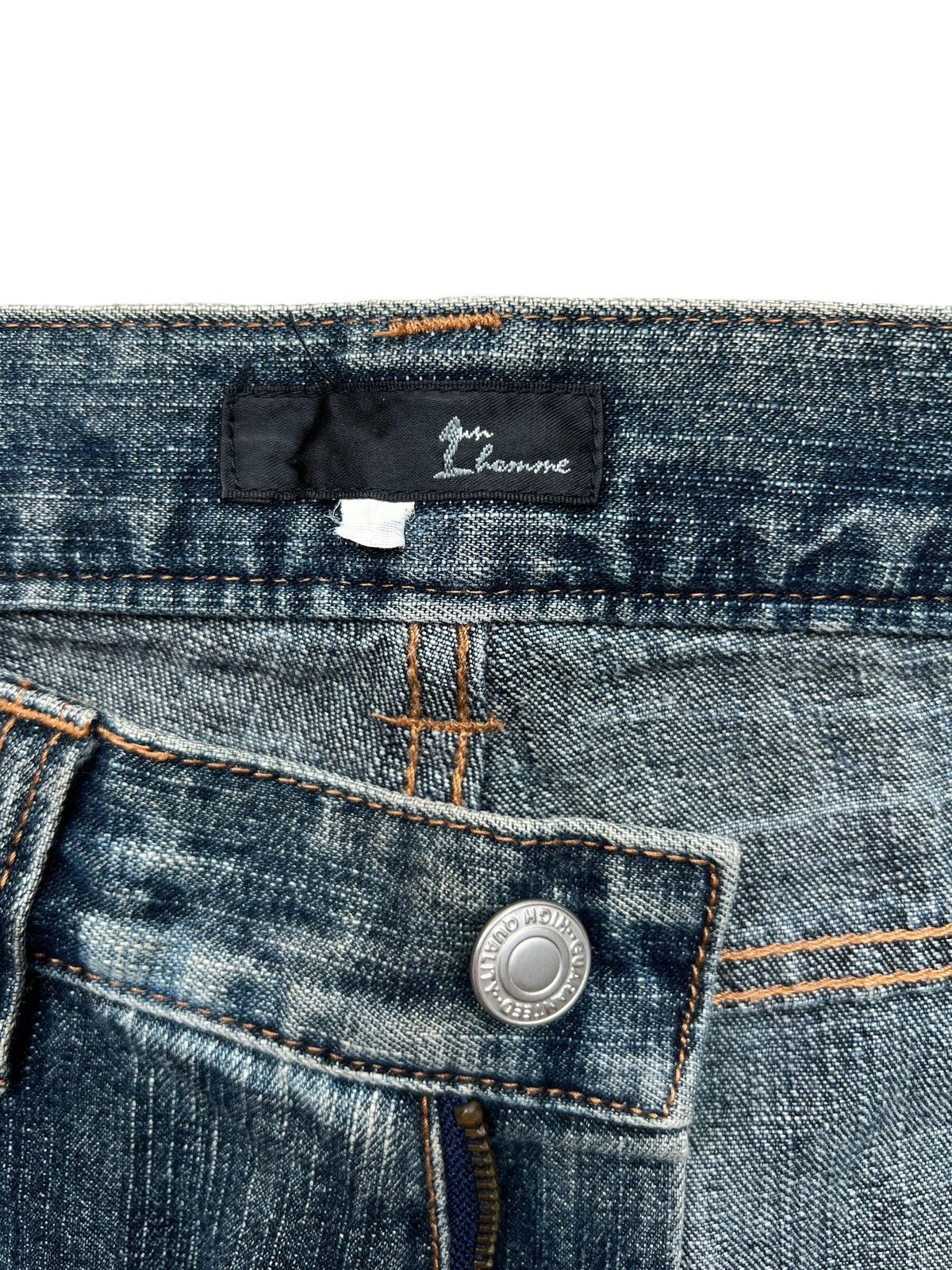 Japanese Brand 1 Homme Japan Distressed Gothic Flare Denim Jeans 32x32.5 Size US 30 / EU 46 - 17 Thumbnail