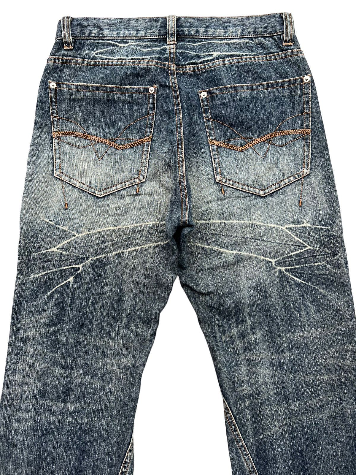 Japanese Brand 1 Homme Japan Distressed Gothic Flare Denim Jeans 32x32.5 Size US 30 / EU 46 - 8 Thumbnail