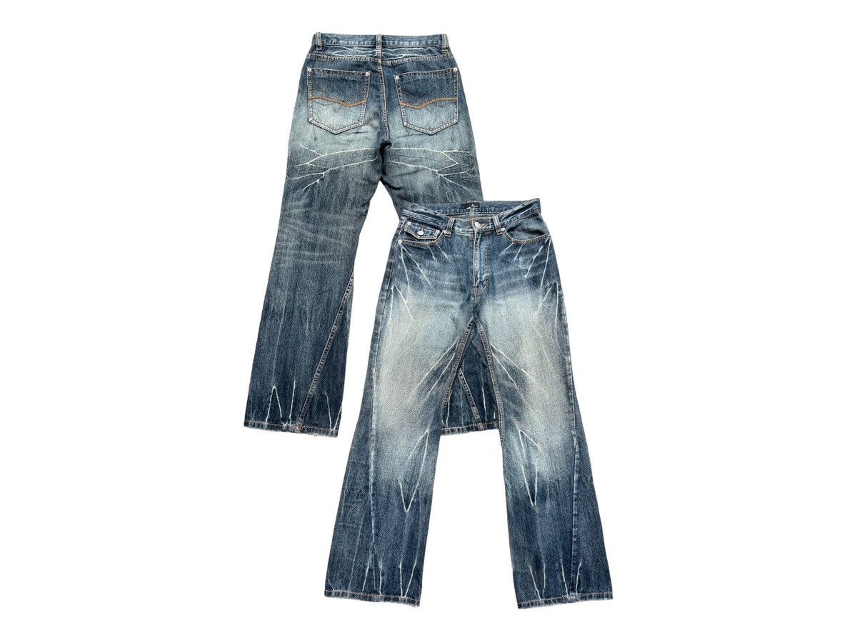 Japanese Brand 1 Homme Japan Distressed Gothic Flare Denim Jeans 32x32.5 Size US 30 / EU 46 - 1 Thumbnail