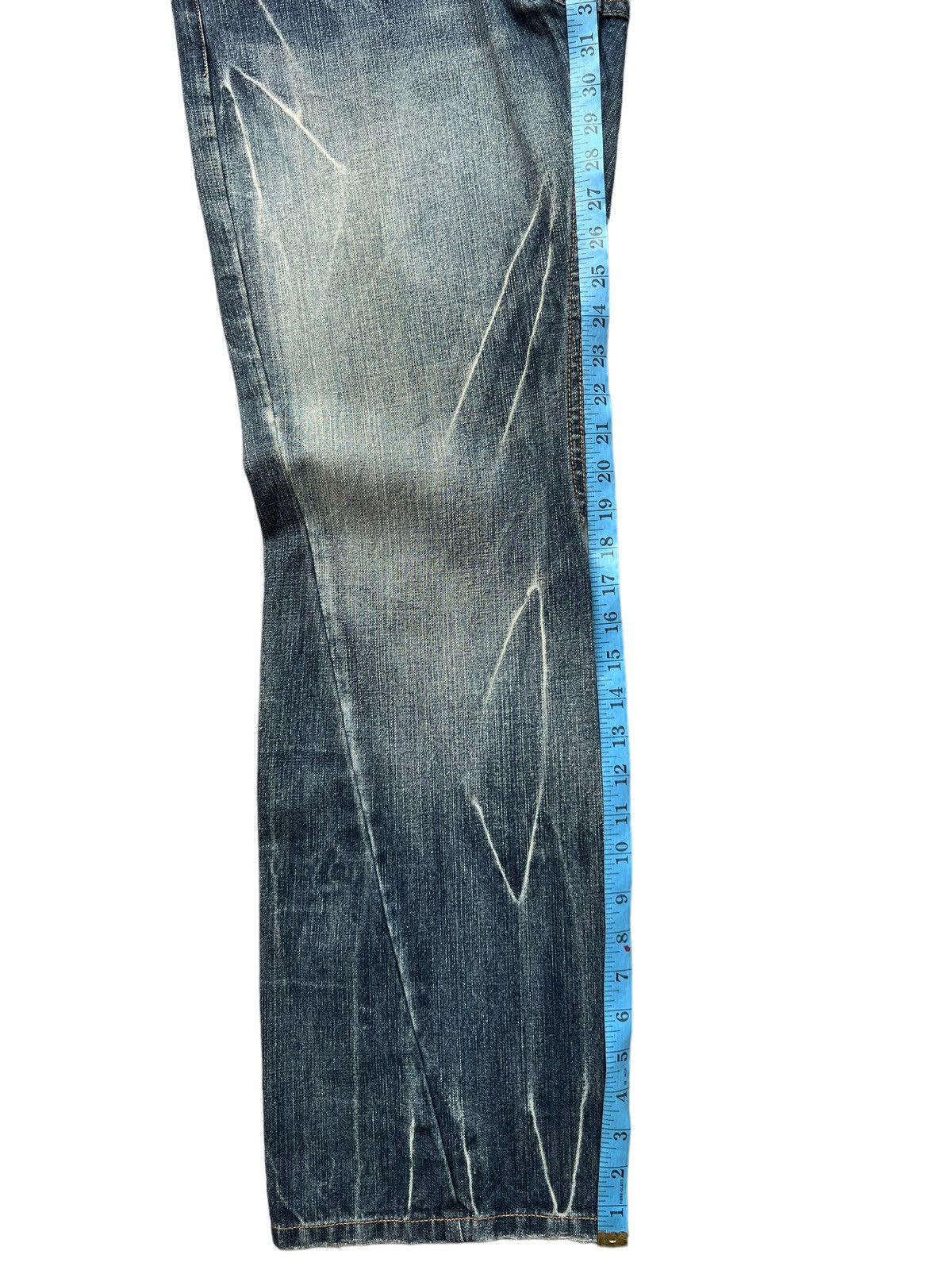 Japanese Brand 1 Homme Japan Distressed Gothic Flare Denim Jeans 32x32.5 Size US 30 / EU 46 - 22 Thumbnail