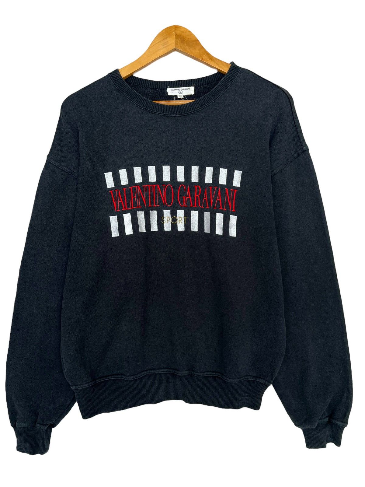 image of Italian Designers x Valentino Garavani Vintage Valentino Garavani Sweatshirt in Black, Women's (Siz