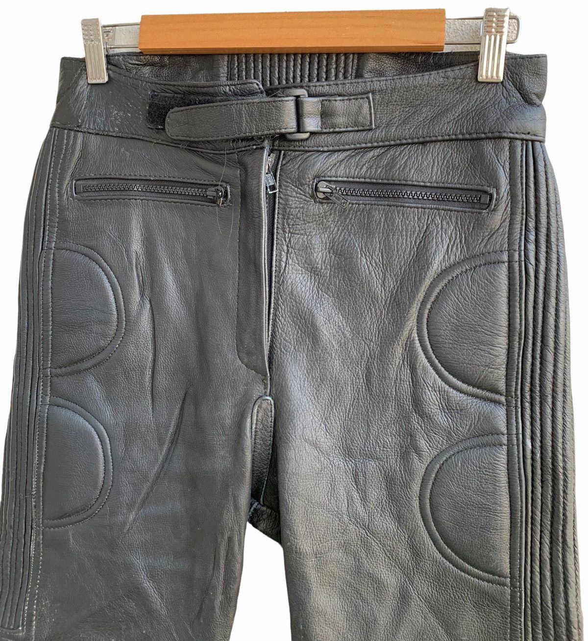 Genuine Leather Vintage Retro Japanese Brand Biker Leather Pants Size US 30 / EU 46 - 9 Thumbnail