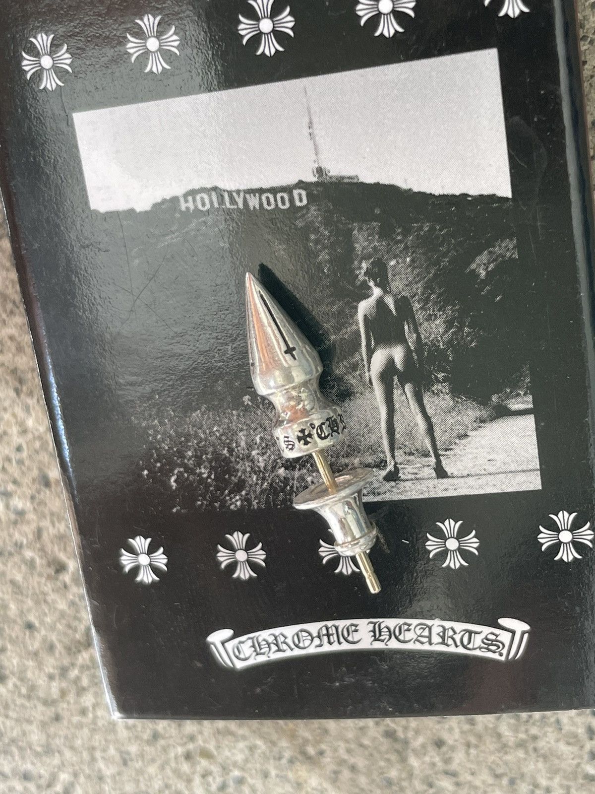 Pre-owned Chrome Hearts Spike Earring In Silver