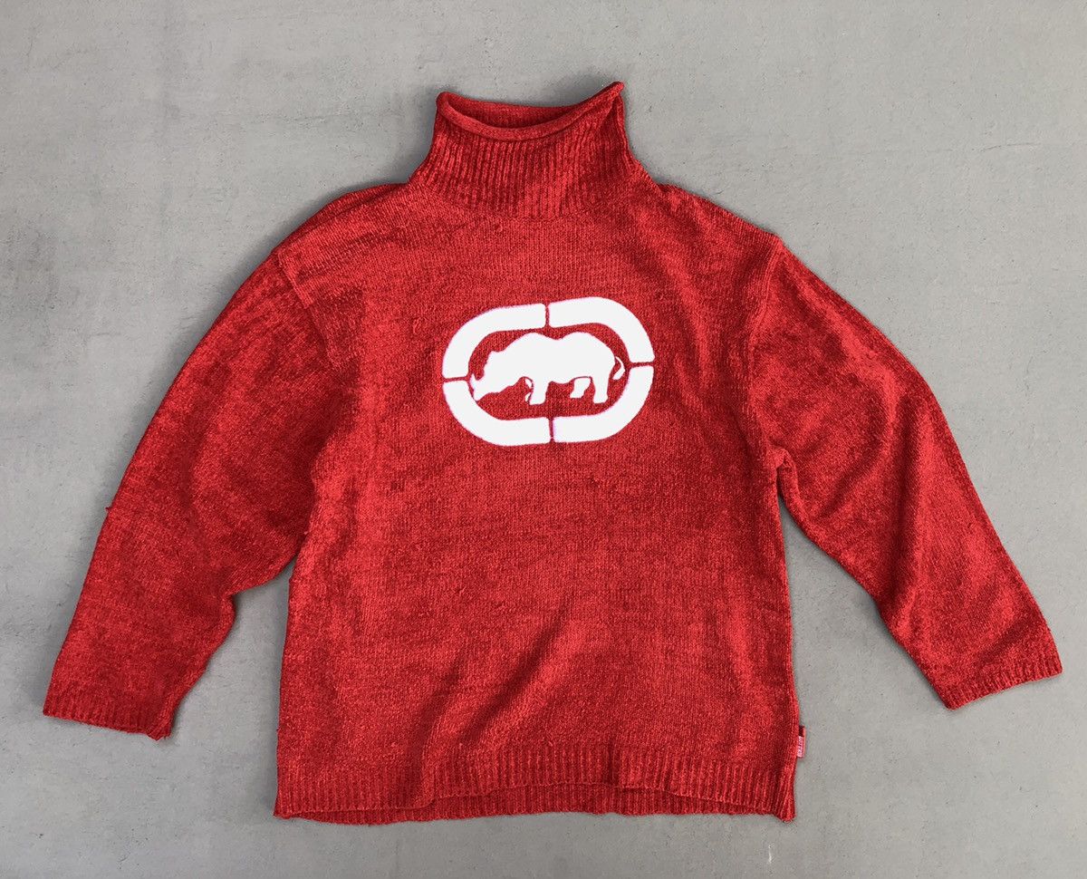 Ecko Unltd. Echo Crisp Embroidered Big Logo Turtle Neck Knitwear Size US L / EU 52-54 / 3 - 2 Thumbnail