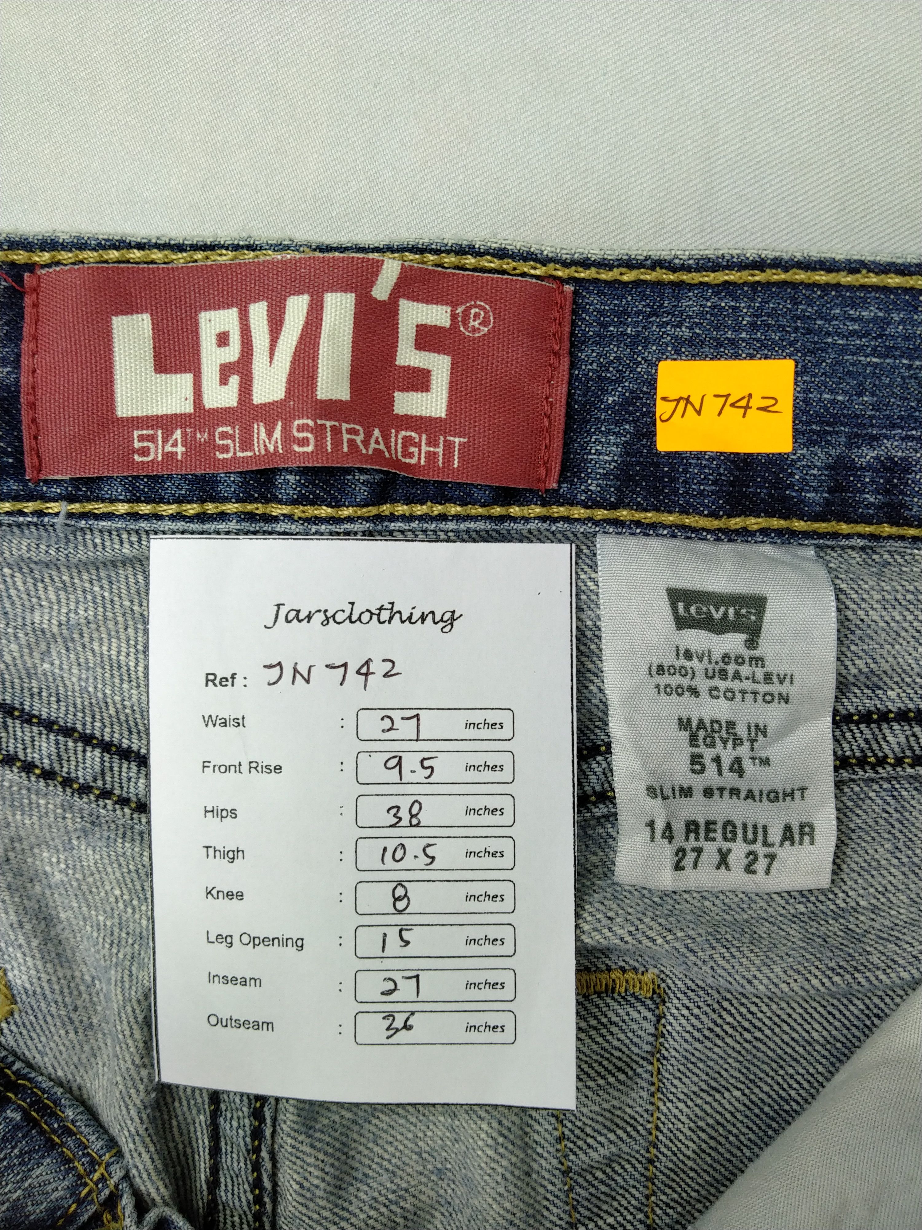Levi's Distressed Vintage Levis 514 Slim Straight Denim 27x27 JN742 Size US 27 - 8 Thumbnail