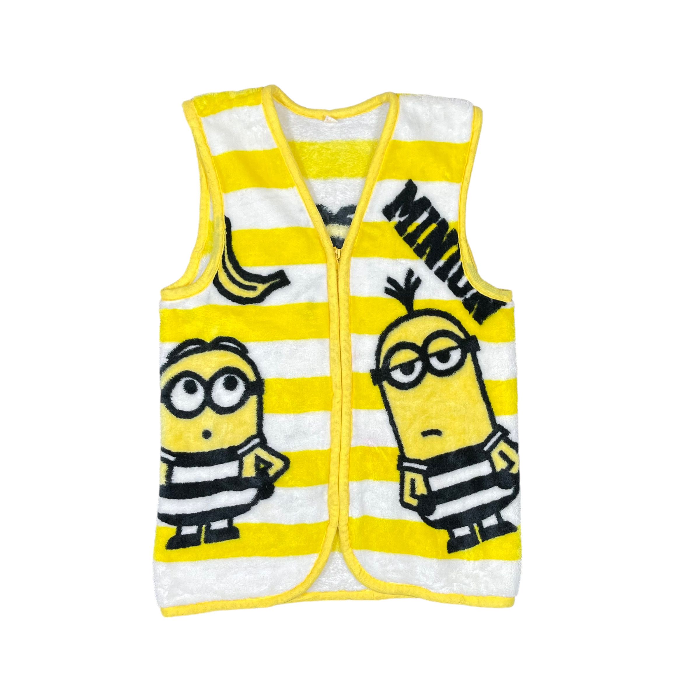 image of Anima x Cartoon Network Minion Despicable Me Graphic Fleece Anime Vest in Yellow (Size Medium)