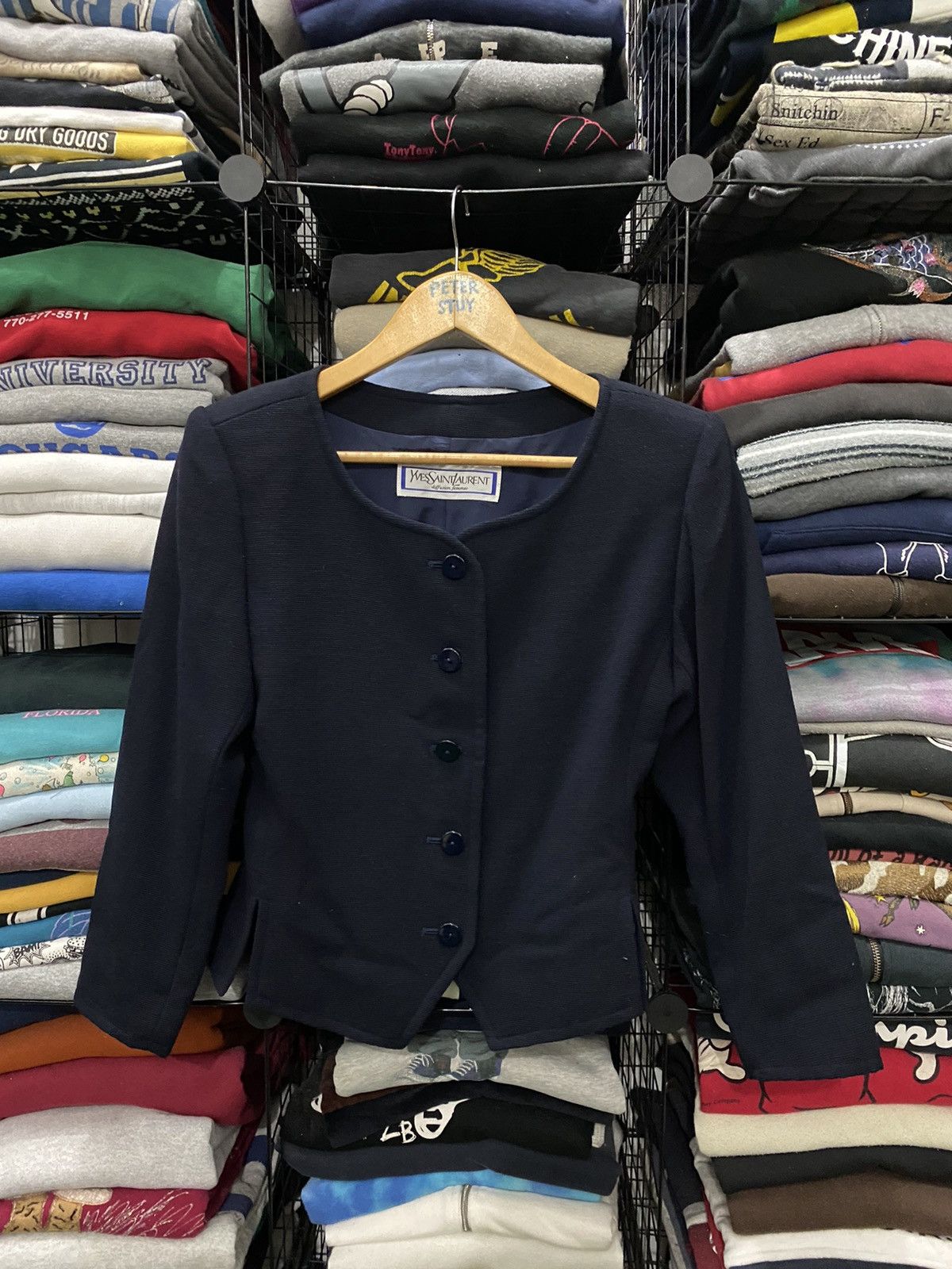 Yves Saint Laurent VINTAGE YVES SAINT LAURENT CROP JACKET Size US S / EU 44-46 / 1 - 1 Thumbnail