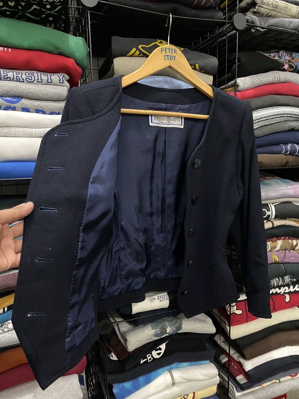 Yves Saint Laurent VINTAGE YVES SAINT LAURENT CROP JACKET Size US S / EU 44-46 / 1 - 2 Thumbnail