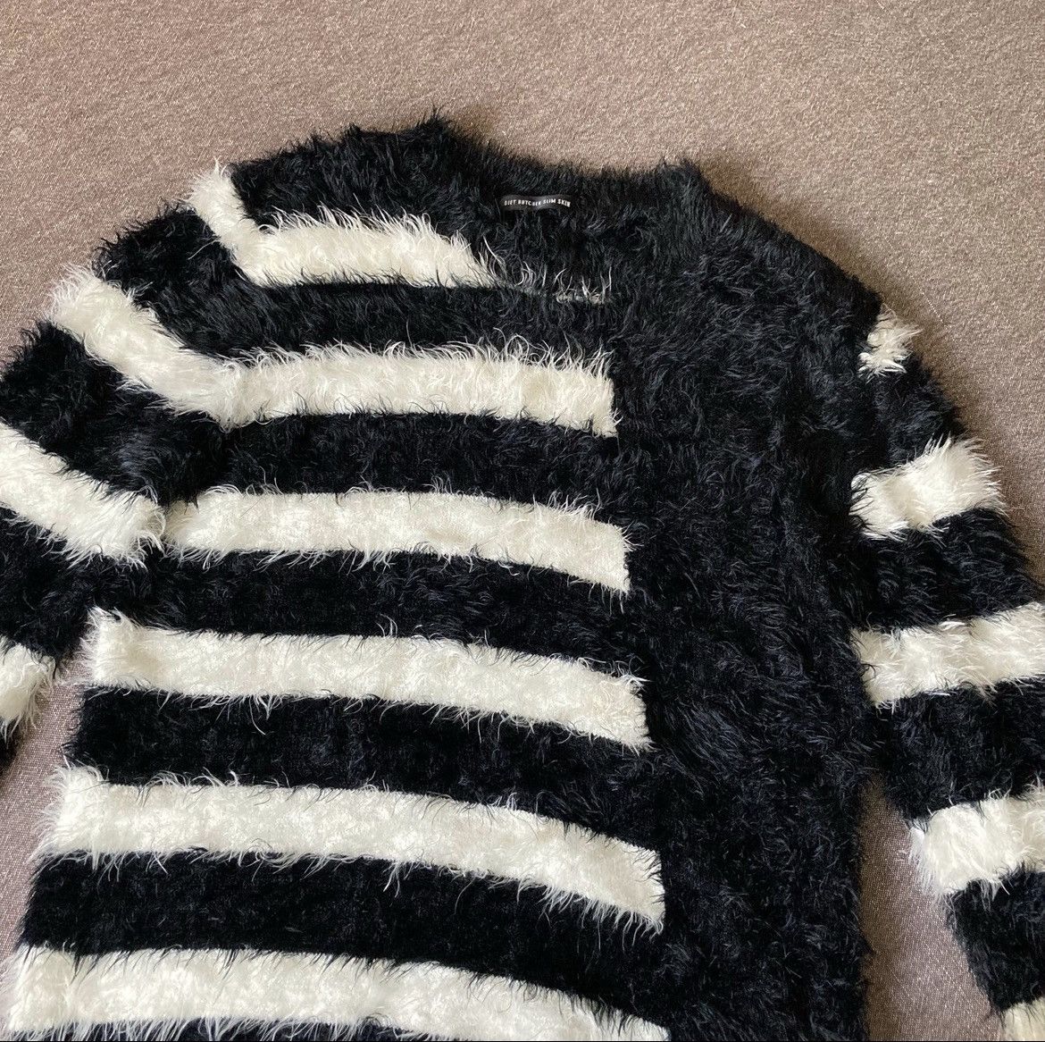 Diet Butcher Slim Skin Diet Butcher Slim Skin Stripped Nylon Mohair Sweater Size US M / EU 48-50 / 2 - 2 Thumbnail
