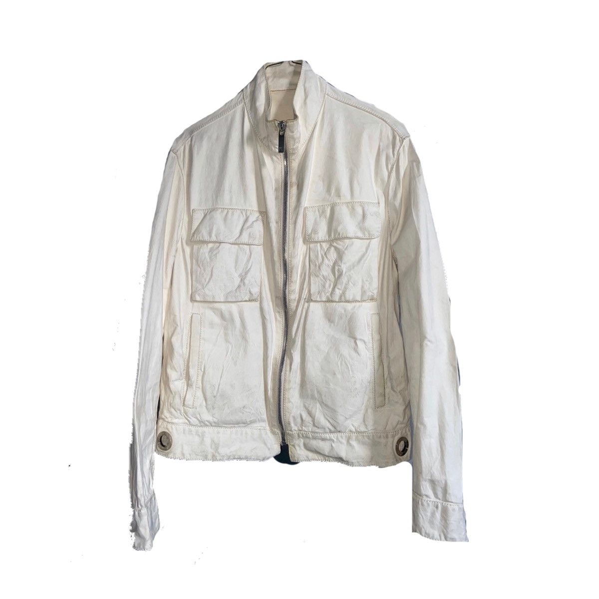 Image of Loewe Leather Windbreaker in Cream, Men's (Size Small)