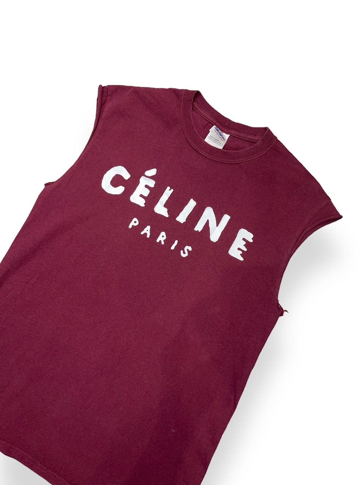 Gildan × Vintage Vintage Gildan "Celine Paris" Burgundy Custom Tank Top Size M / US 6-8 / IT 42-44 - 5 Thumbnail