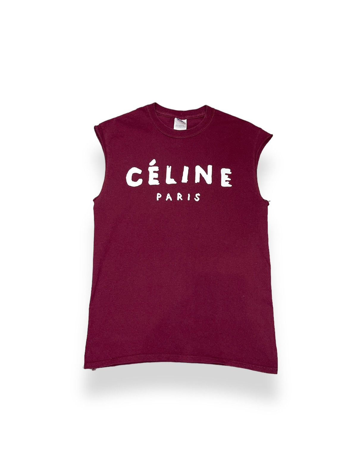 Gildan × Vintage Vintage Gildan "Celine Paris" Burgundy Custom Tank Top Size M / US 6-8 / IT 42-44 - 1 Thumbnail