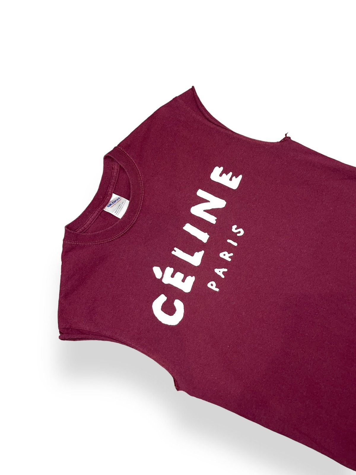 Gildan × Vintage Vintage Gildan "Celine Paris" Burgundy Custom Tank Top Size M / US 6-8 / IT 42-44 - 4 Thumbnail