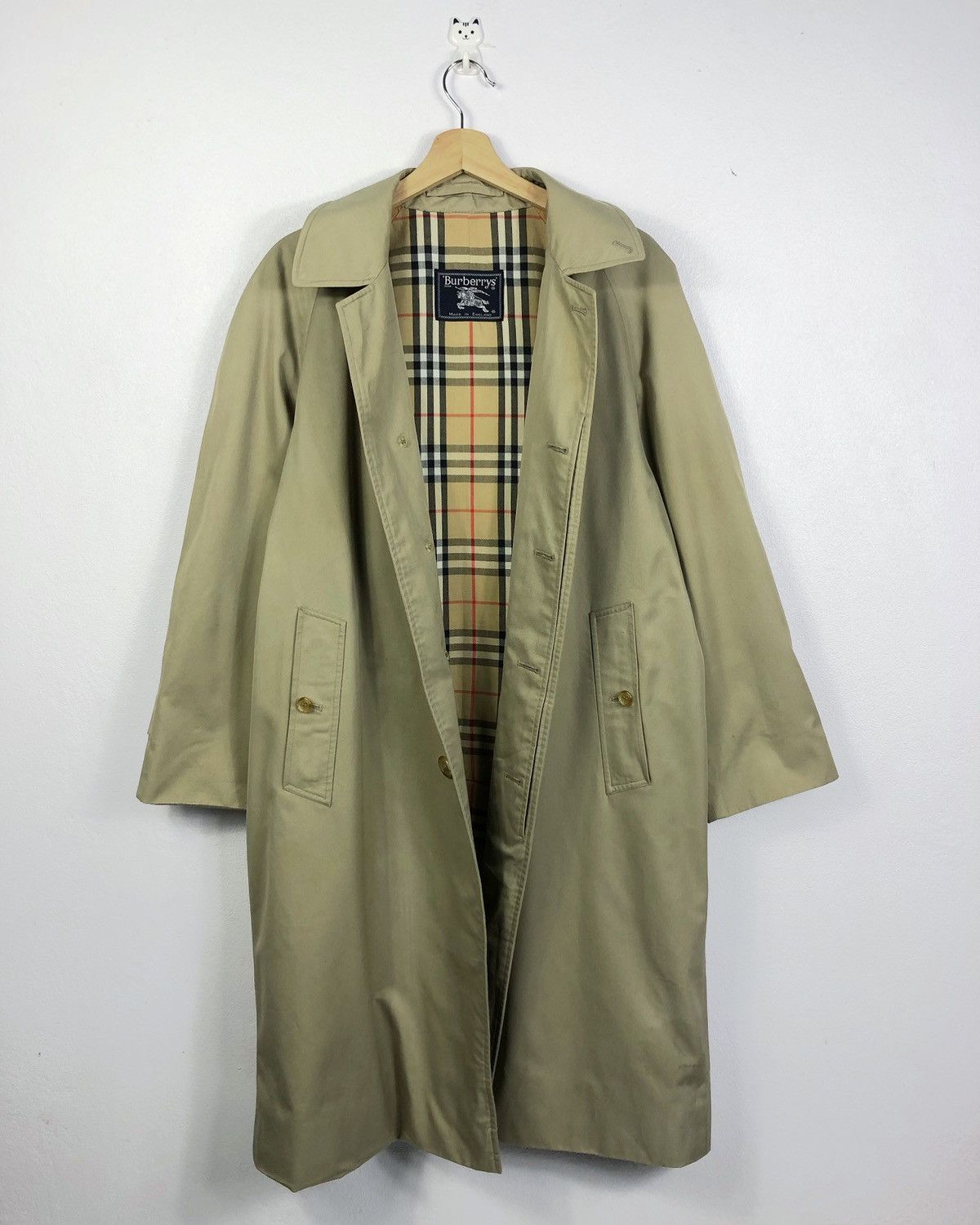 image of VTG Burberrys Nova Check Trenchcoat Jacket Made In England in Brown, Men's (Size Medium)