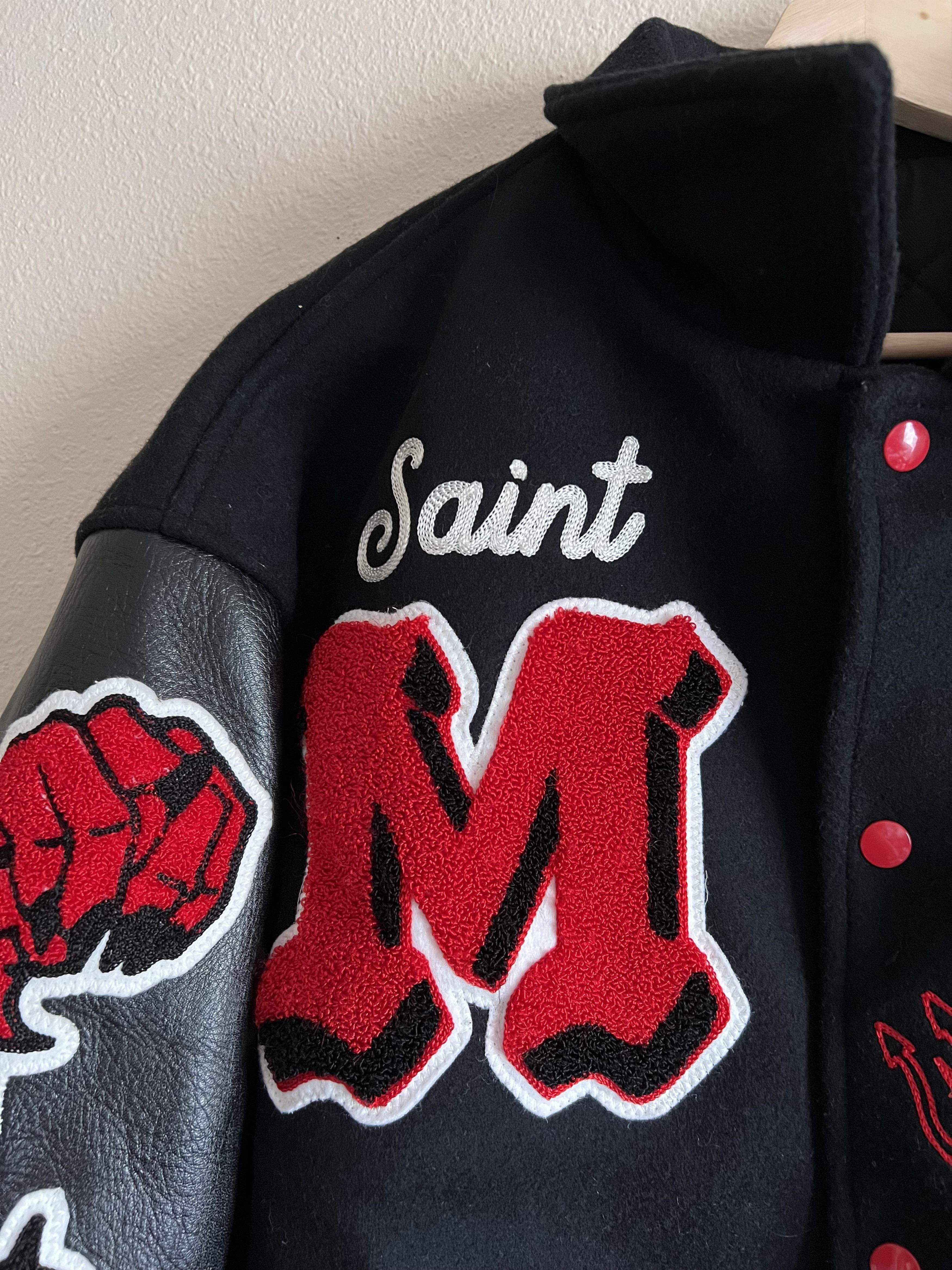 Saint Michael Saint Michael Devil Varsity Jacket in Black Size US XL / EU 56 / 4 - 2 Thumbnail