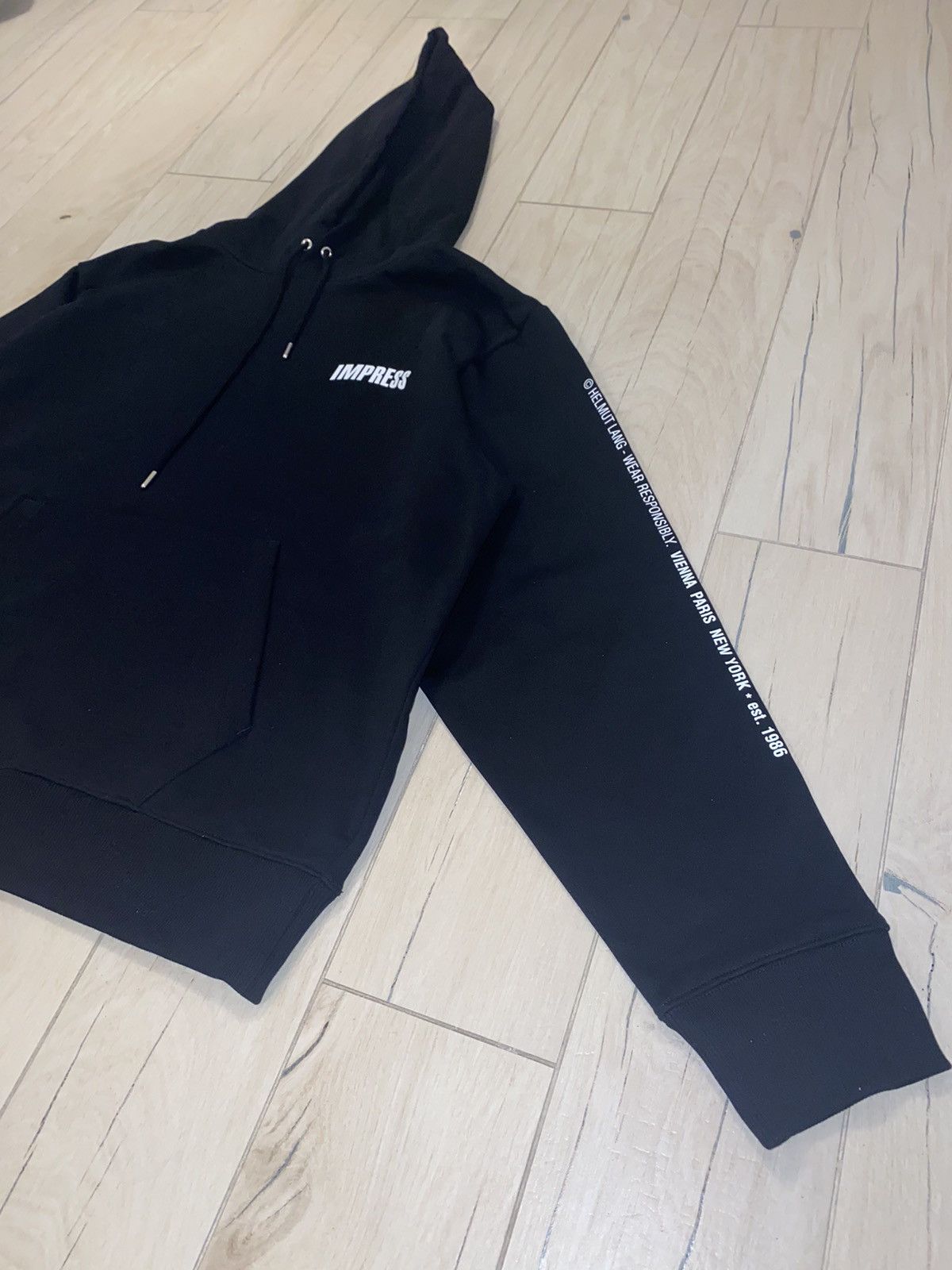 Helmut Lang DSWT! Helmut Lang Impress Big Logo Black Hoodie Size US L / EU 52-54 / 3 - 2 Thumbnail