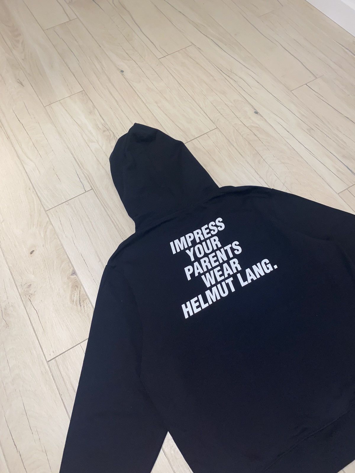Helmut Lang DSWT! Helmut Lang Impress Big Logo Black Hoodie Size US L / EU 52-54 / 3 - 13 Thumbnail