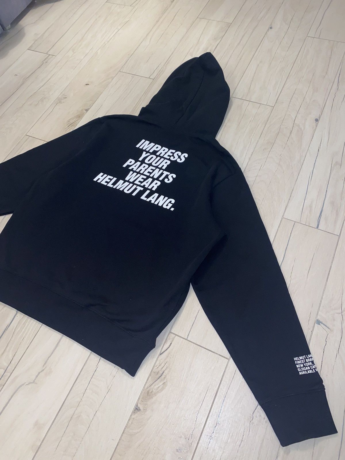 Helmut Lang DSWT! Helmut Lang Impress Big Logo Black Hoodie Size US L / EU 52-54 / 3 - 10 Thumbnail