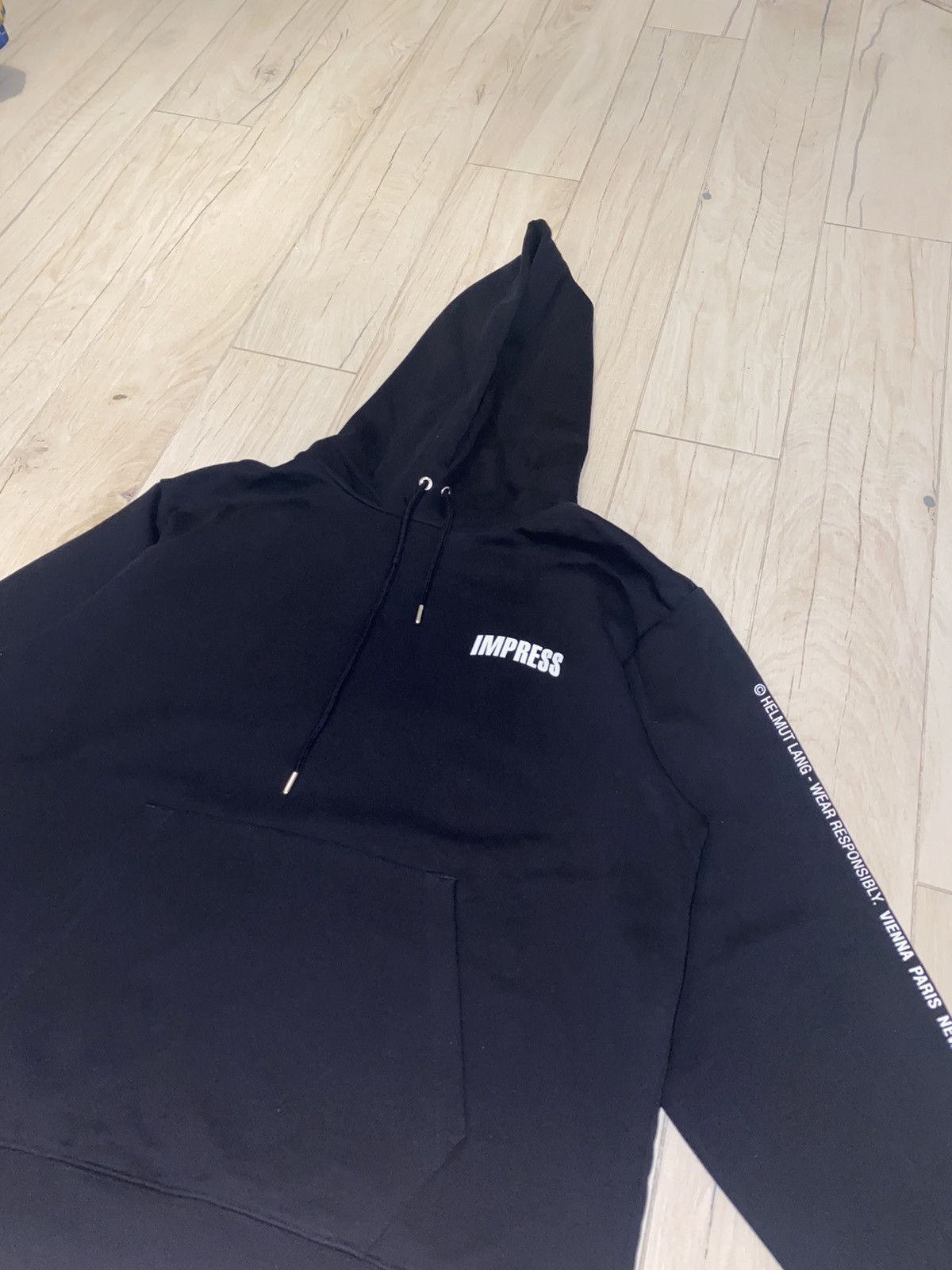 Helmut Lang DSWT! Helmut Lang Impress Big Logo Black Hoodie Size US L / EU 52-54 / 3 - 3 Thumbnail