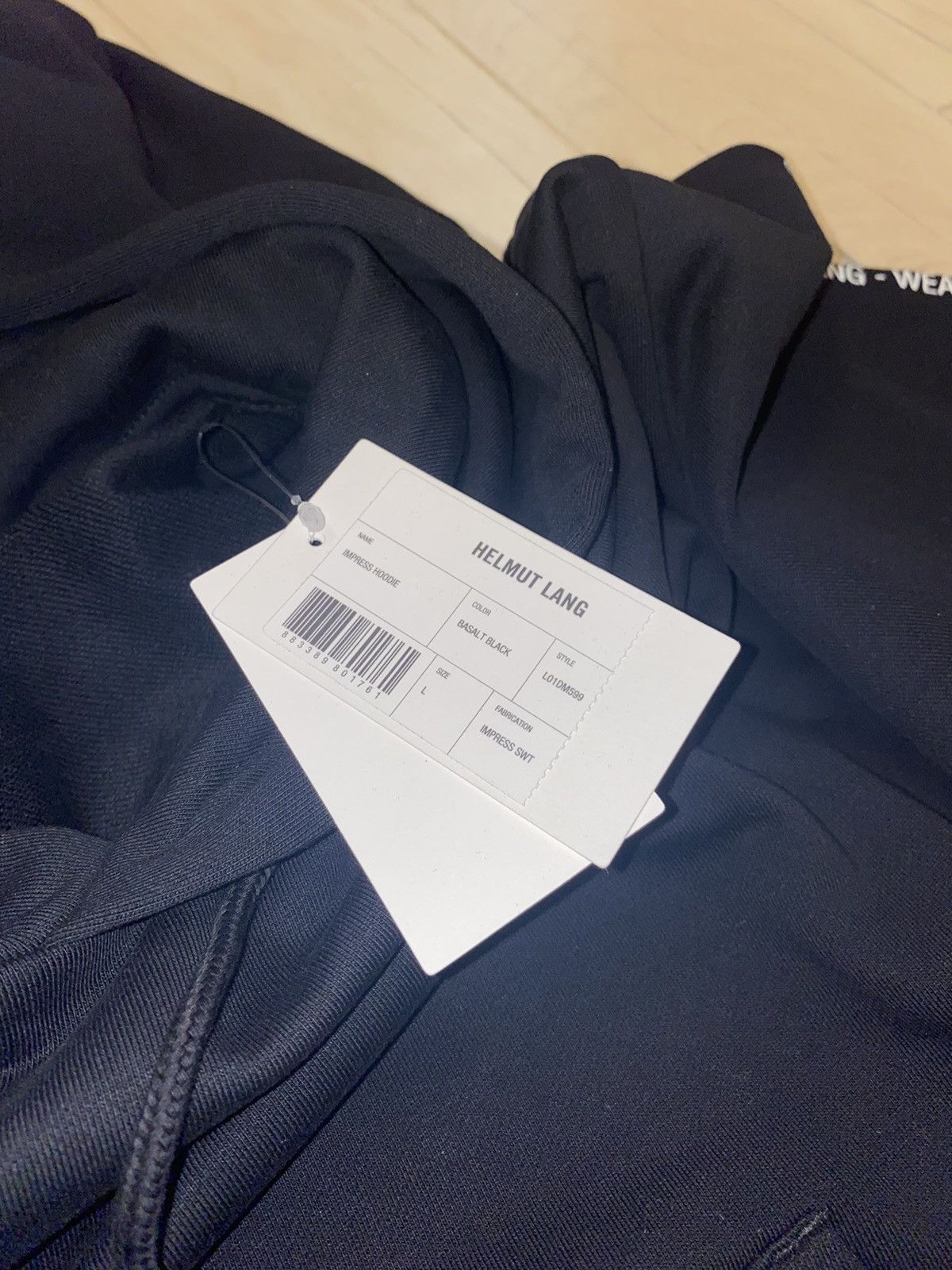 Helmut Lang DSWT! Helmut Lang Impress Big Logo Black Hoodie Size US L / EU 52-54 / 3 - 15 Thumbnail