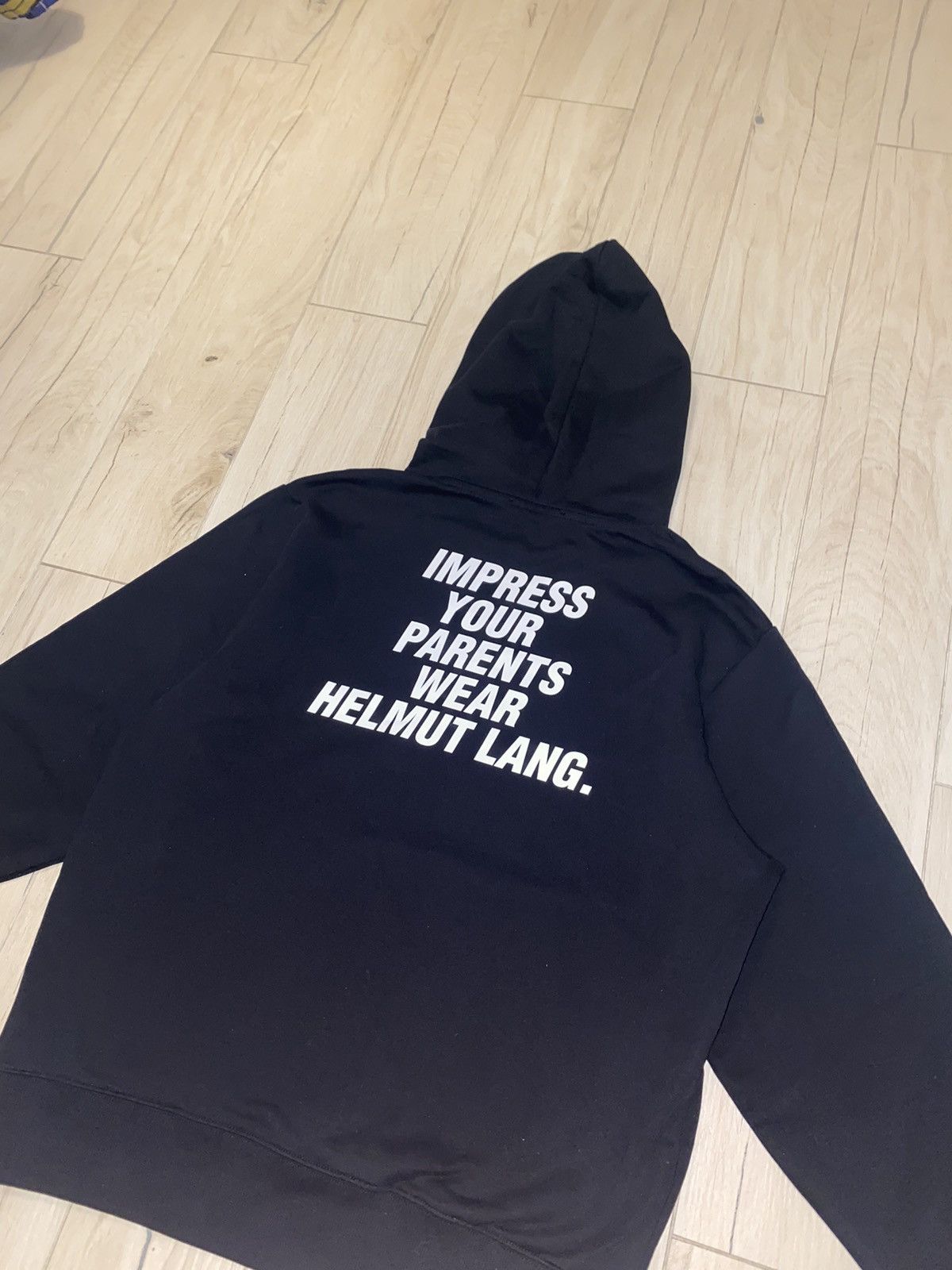 Helmut Lang DSWT! Helmut Lang Impress Big Logo Black Hoodie Size US L / EU 52-54 / 3 - 11 Thumbnail