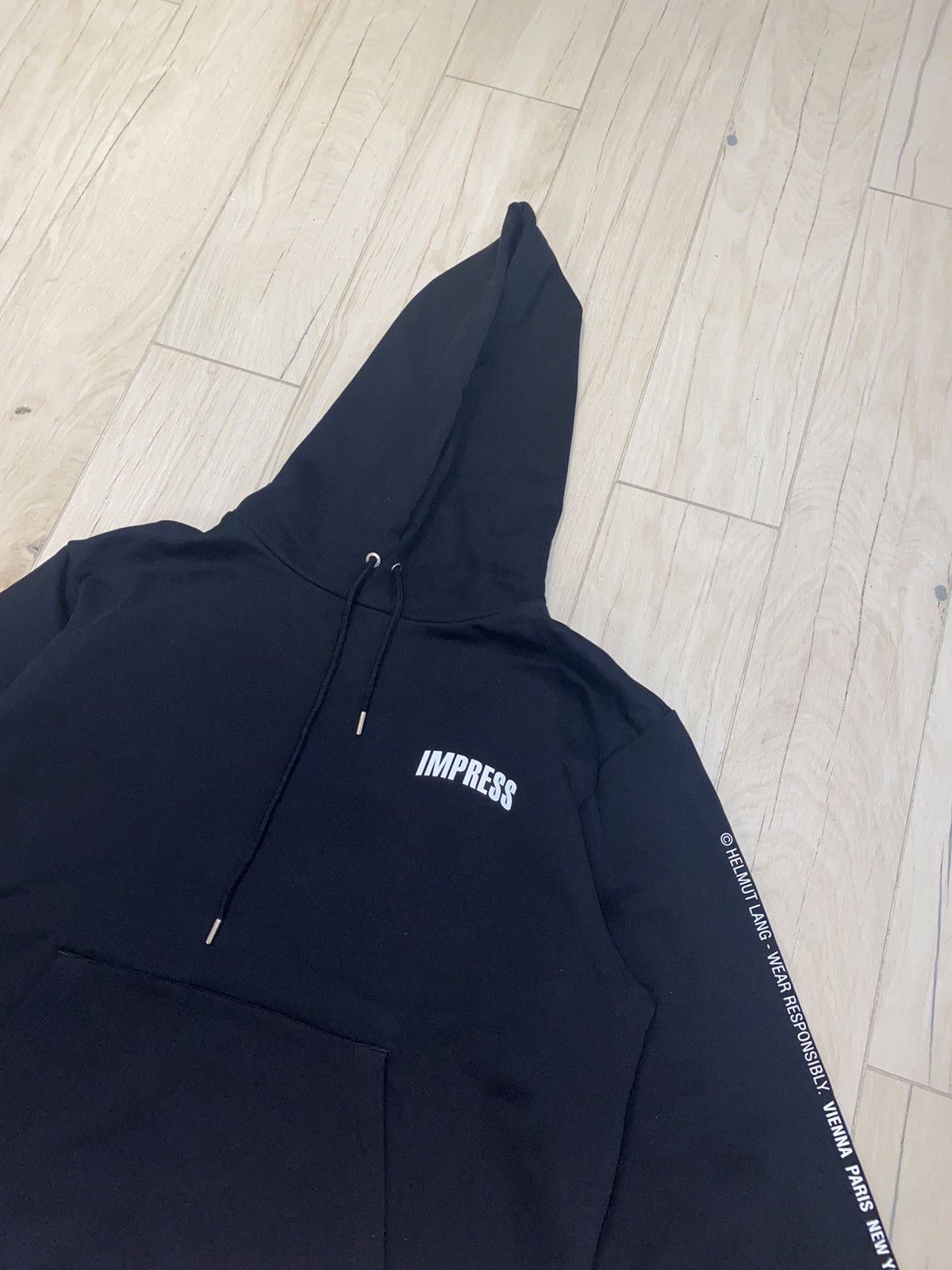 Helmut Lang DSWT! Helmut Lang Impress Big Logo Black Hoodie Size US L / EU 52-54 / 3 - 4 Thumbnail