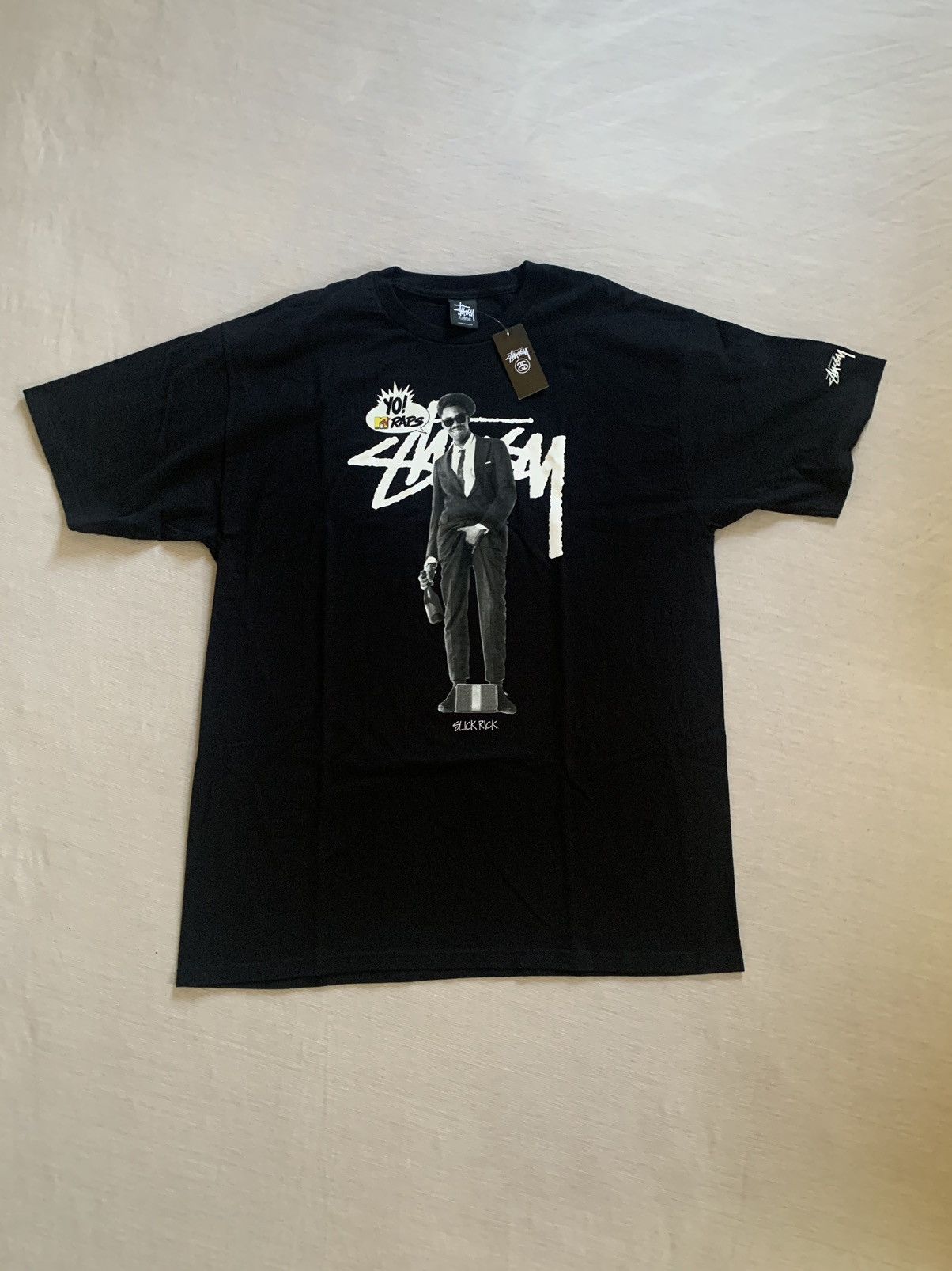 image of Stussy Slick Rick Yo!mtv Raps Shirt in Black, Men's (Size XL)