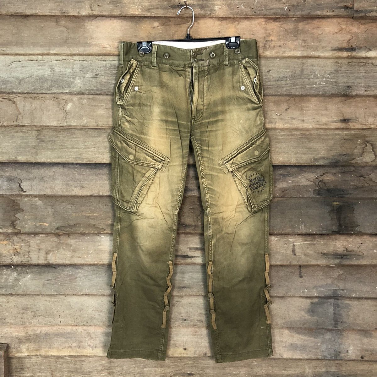 image of Faded Glory Beach Sound Faded Brown Multipocket Cargo Pants C955, Men's (Size 30)