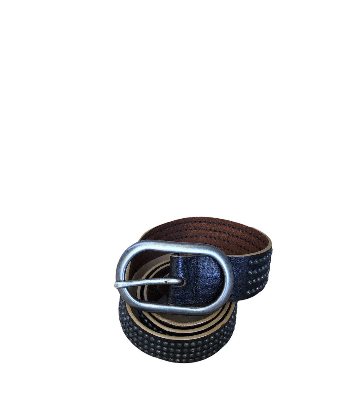 image of Vintage Basile 28 Metal Spark Rock Style Leatherbuckle Belts, Men's