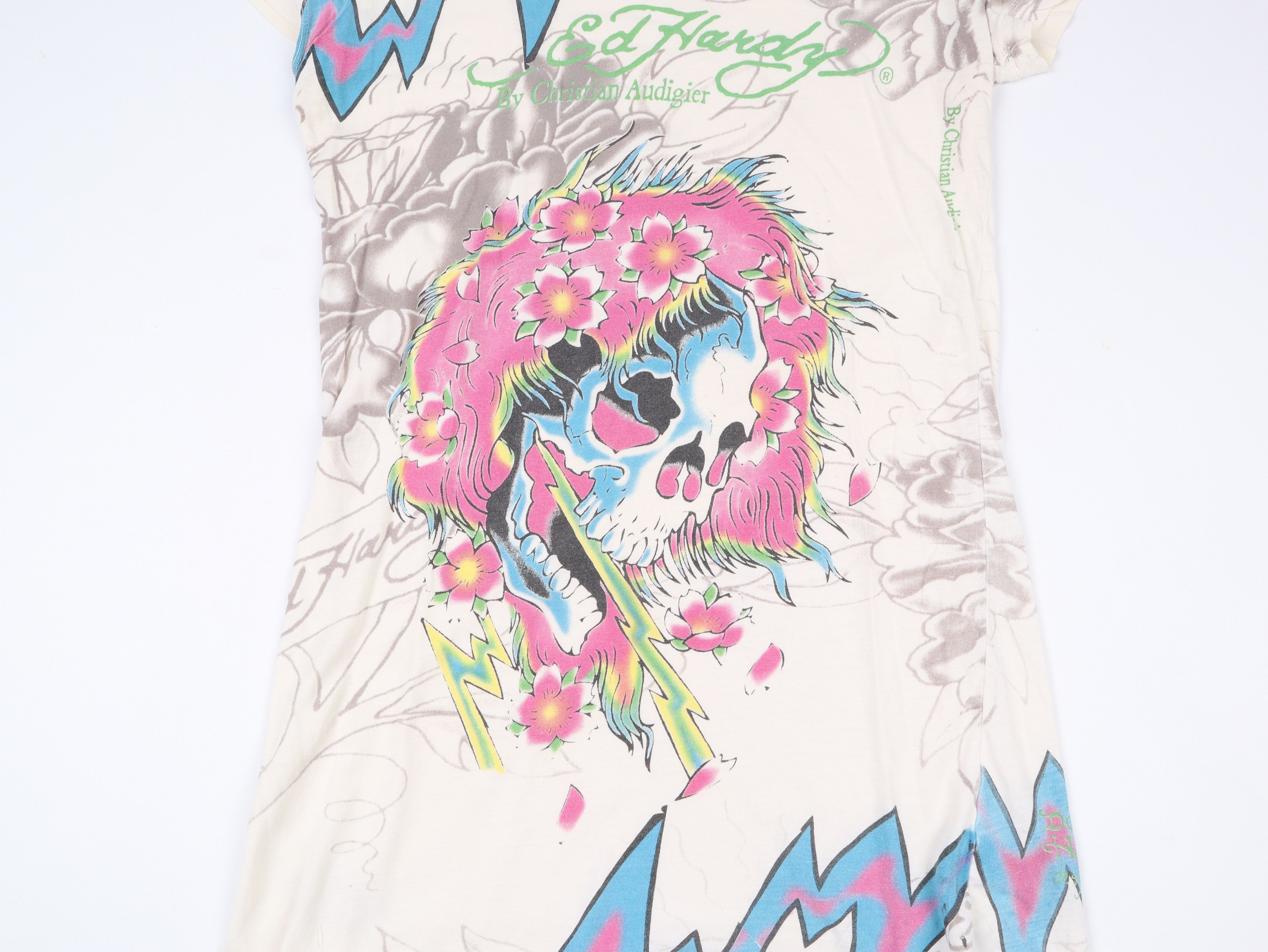 Christian Audigier Ed Hardy Y2K Tattoo Printed Tee Size L / US 10 / IT 46 - 6 Thumbnail