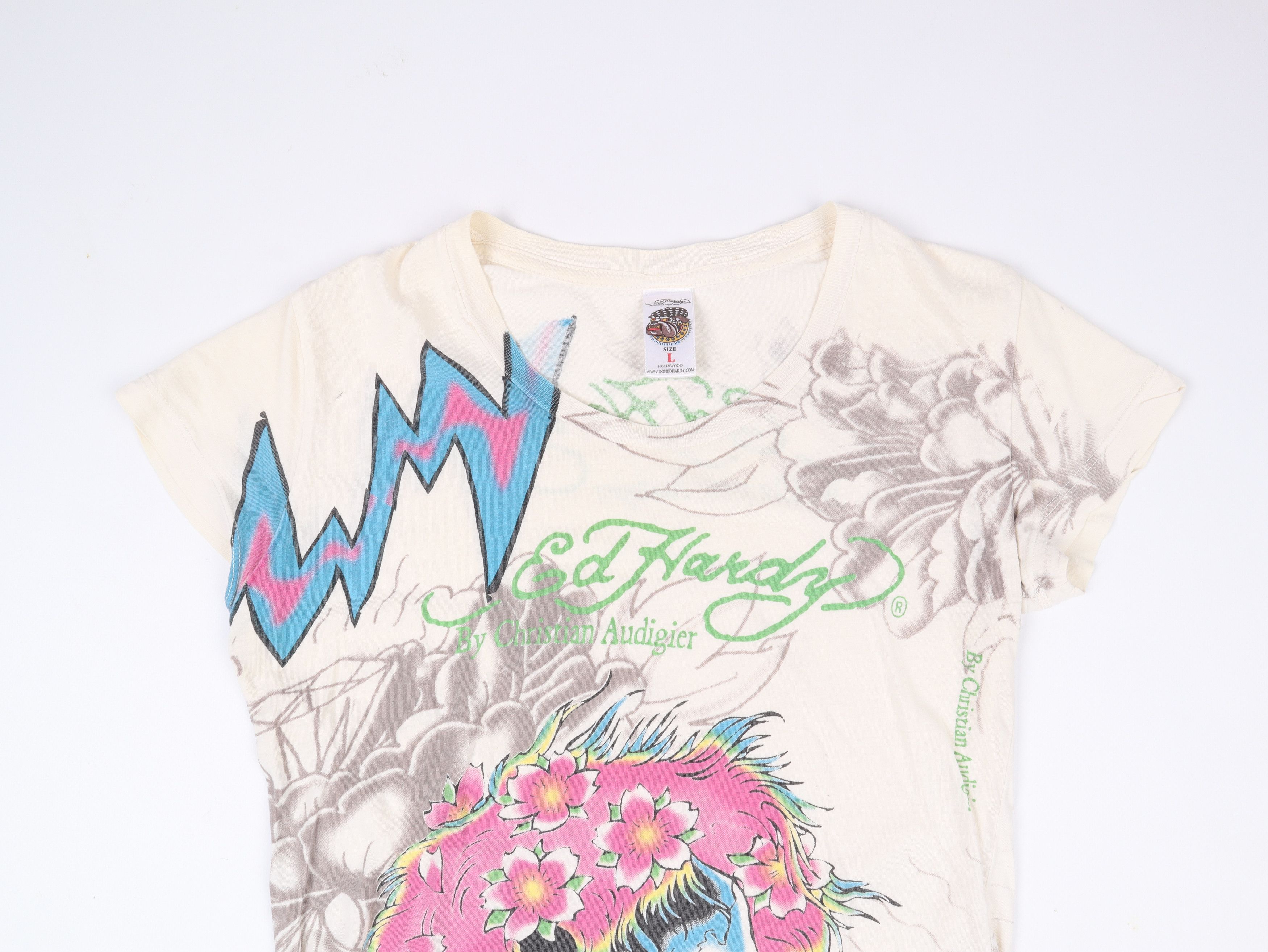 Christian Audigier Ed Hardy Y2K Tattoo Printed Tee Size L / US 10 / IT 46 - 5 Thumbnail