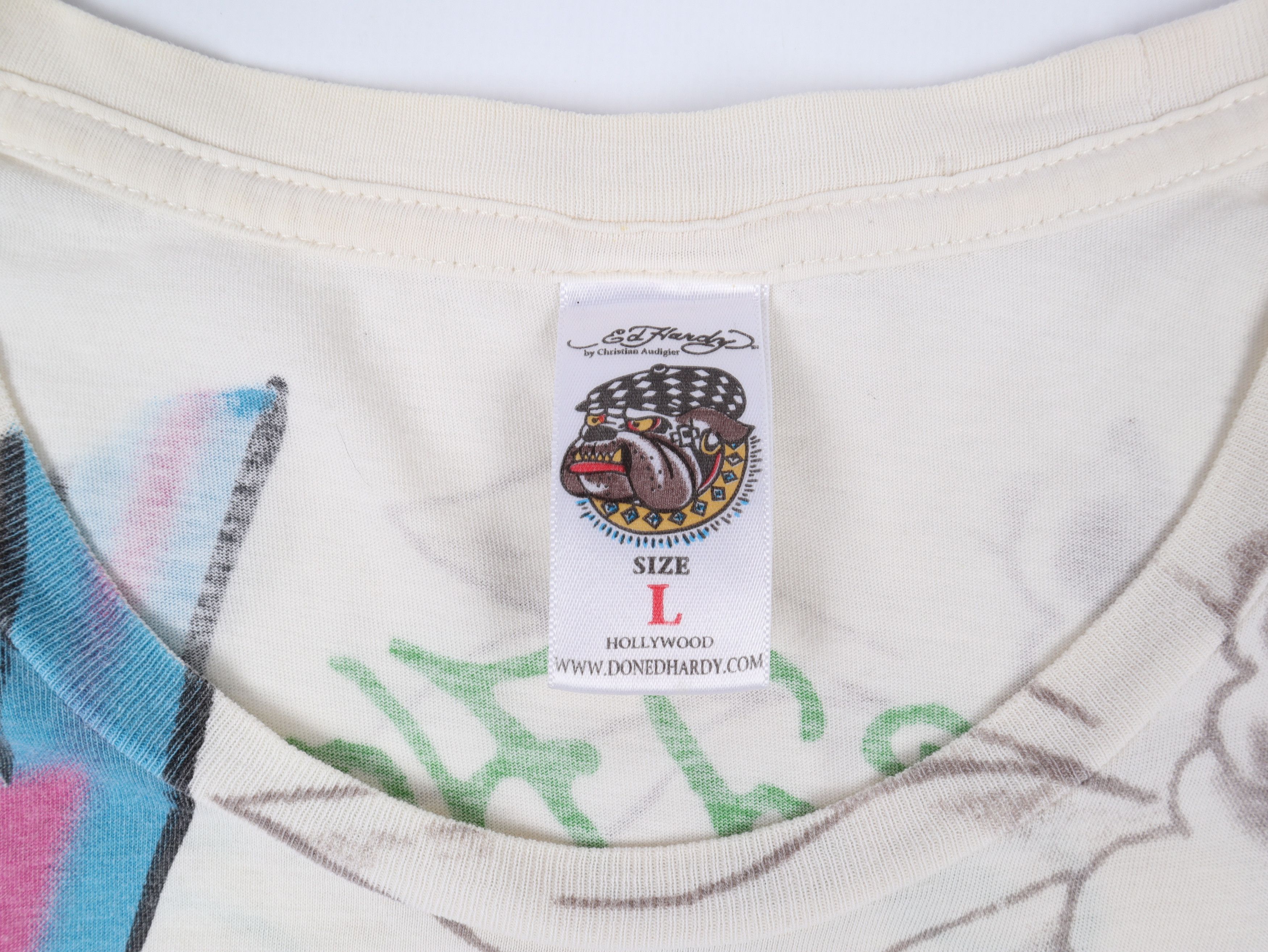 Christian Audigier Ed Hardy Y2K Tattoo Printed Tee Size L / US 10 / IT 46 - 7 Thumbnail