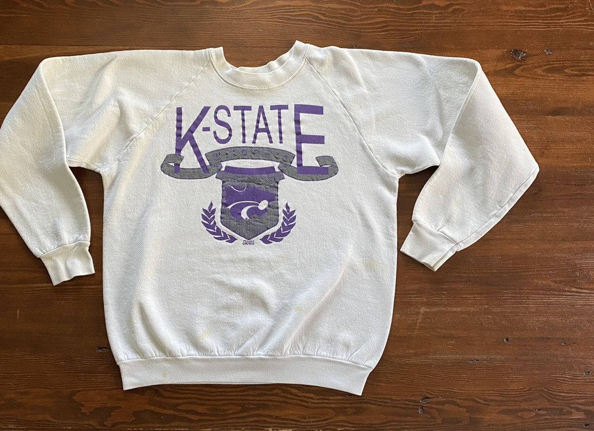 NCAA Vintage 80s Kansas State Wildcats Raglan Crewneck Sweatshirt Size US L / EU 52-54 / 3 - 1 Thumbnail