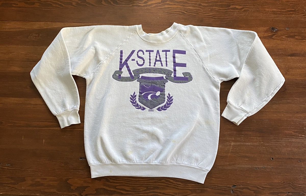 NCAA Vintage 80s Kansas State Wildcats Raglan Crewneck Sweatshirt Size US L / EU 52-54 / 3 - 2 Thumbnail