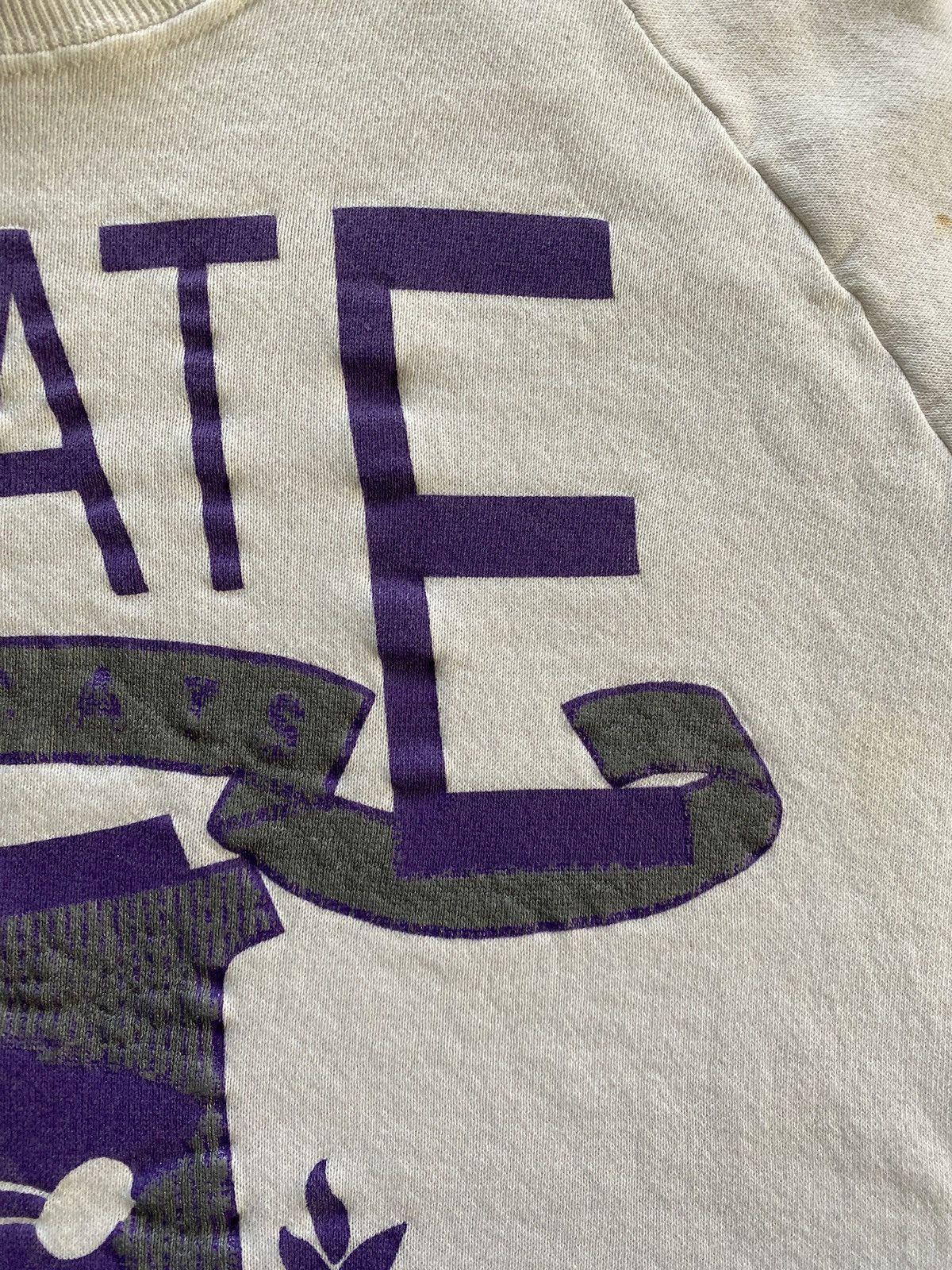 NCAA Vintage 80s Kansas State Wildcats Raglan Crewneck Sweatshirt Size US L / EU 52-54 / 3 - 10 Thumbnail
