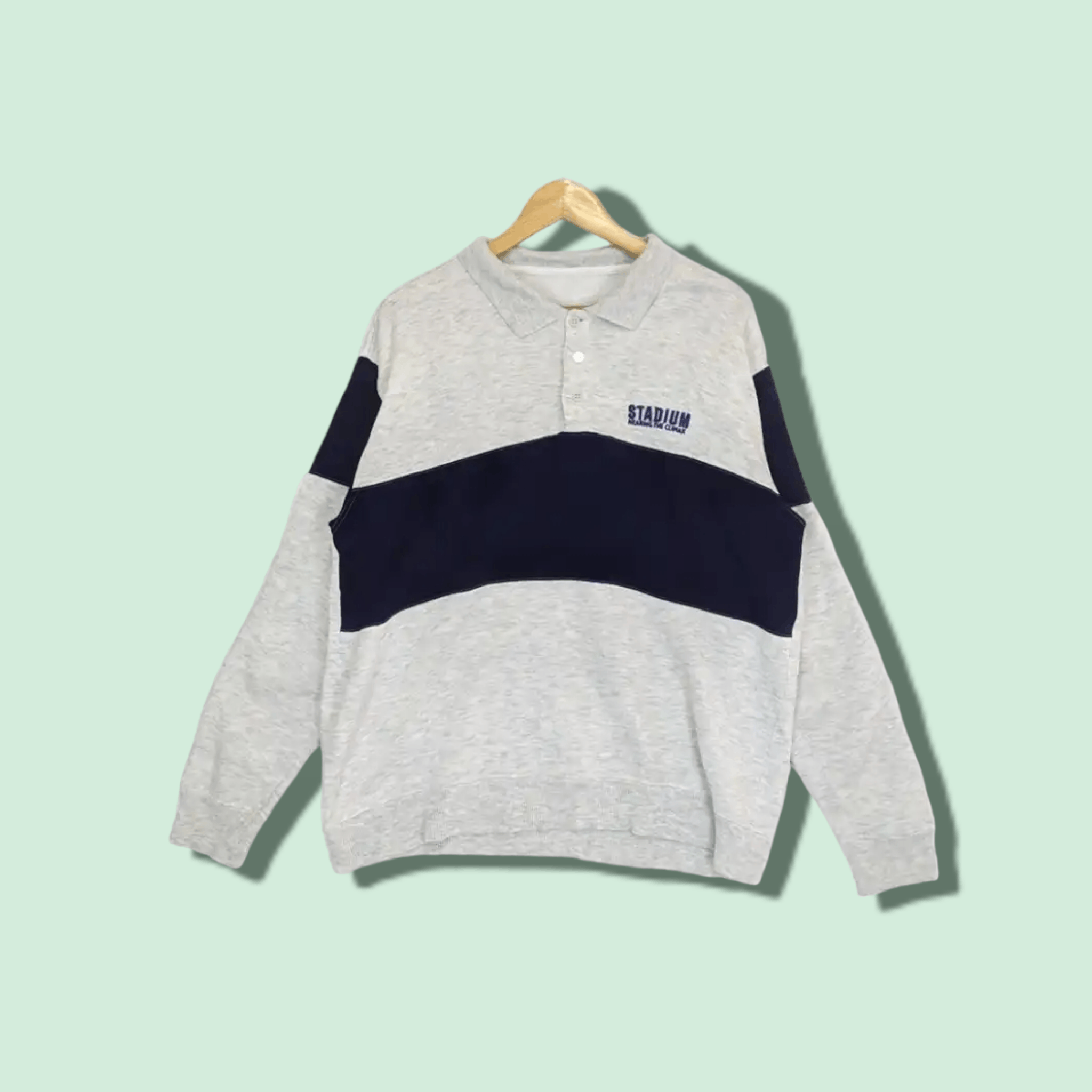 Japanese Brand Vintage STADIUM Sportswear Polo Jumper Sweatshirt Size US L / EU 52-54 / 3 - 1 Thumbnail