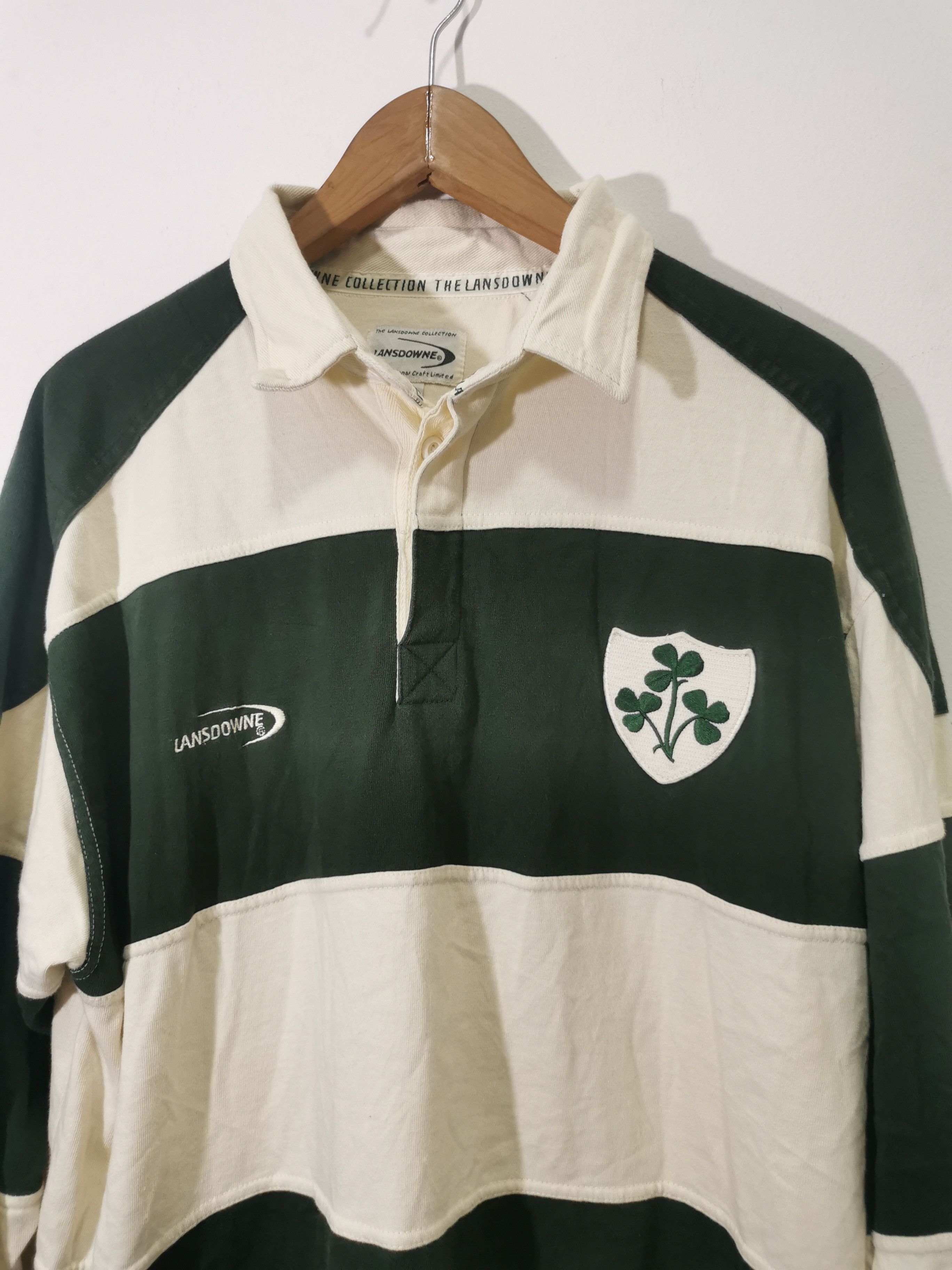 Vintage Vintage Lansdowne Ireland Stripe Rugby Shirt Size US XL / EU 56 / 4 - 4 Thumbnail