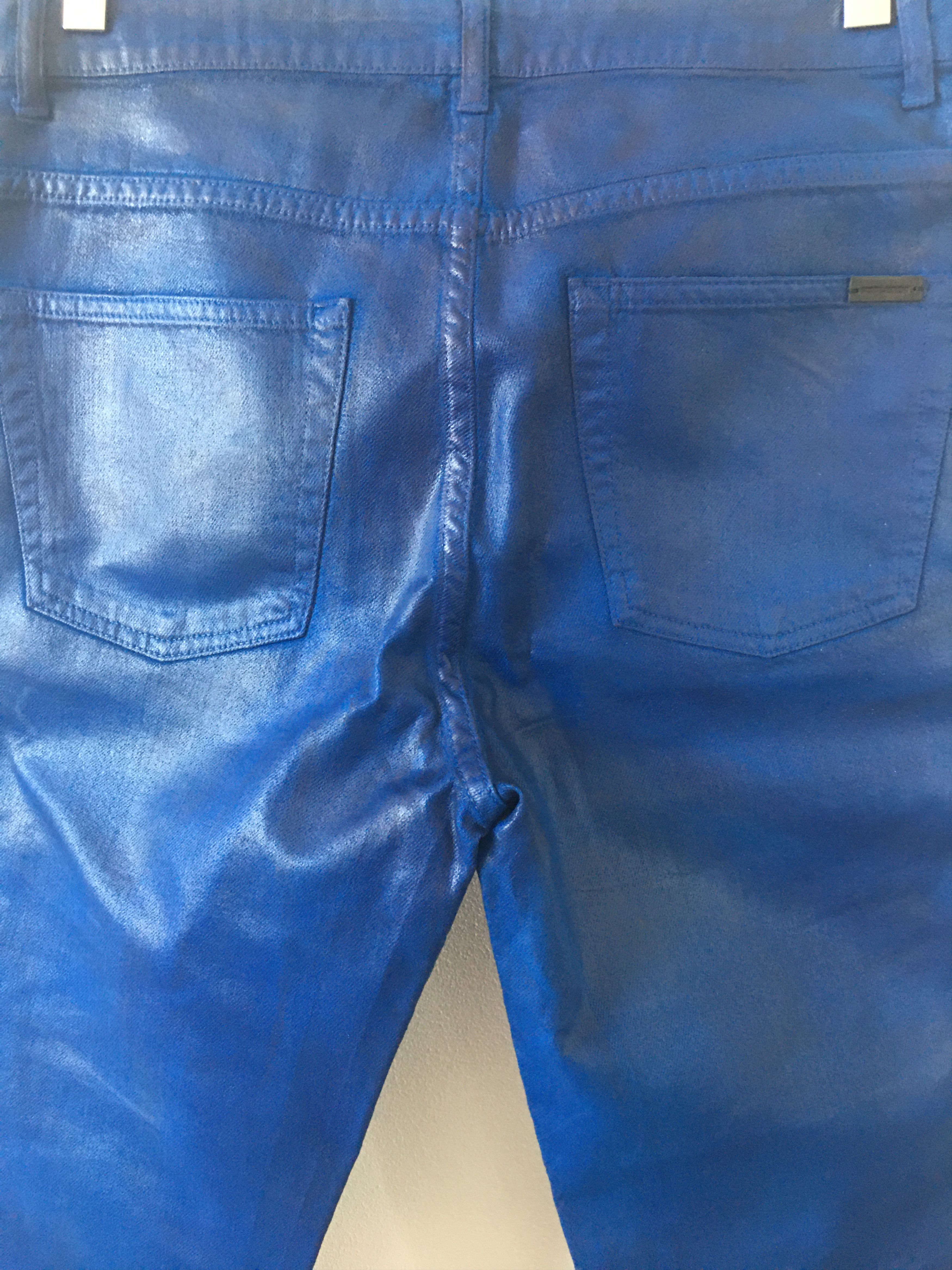 Saint Laurent Paris FW'20 Jean Vinyl Denim Size 28" / US 6 / IT 42 - 4 Thumbnail