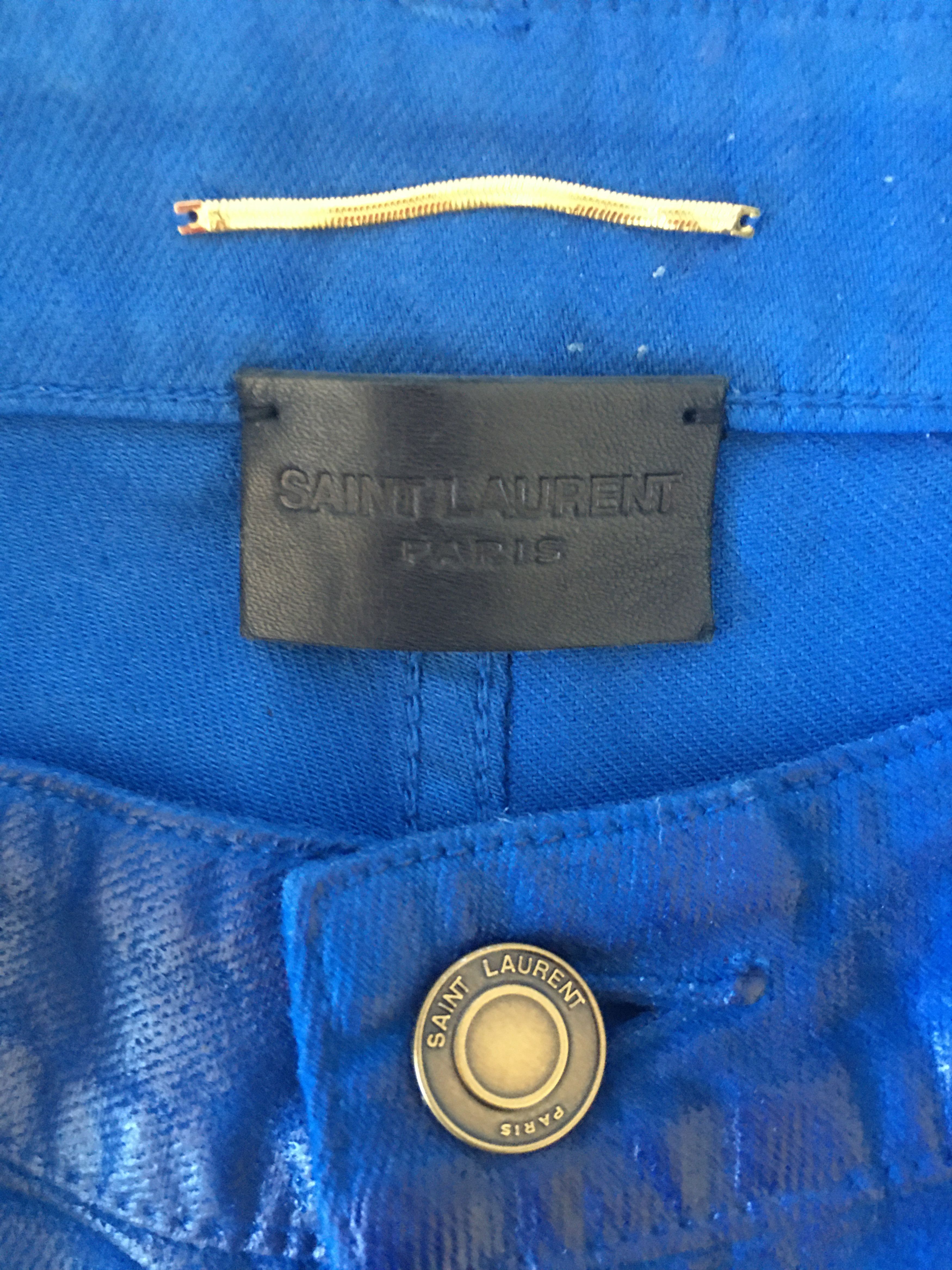 Saint Laurent Paris FW'20 Jean Vinyl Denim Size 28" / US 6 / IT 42 - 5 Thumbnail