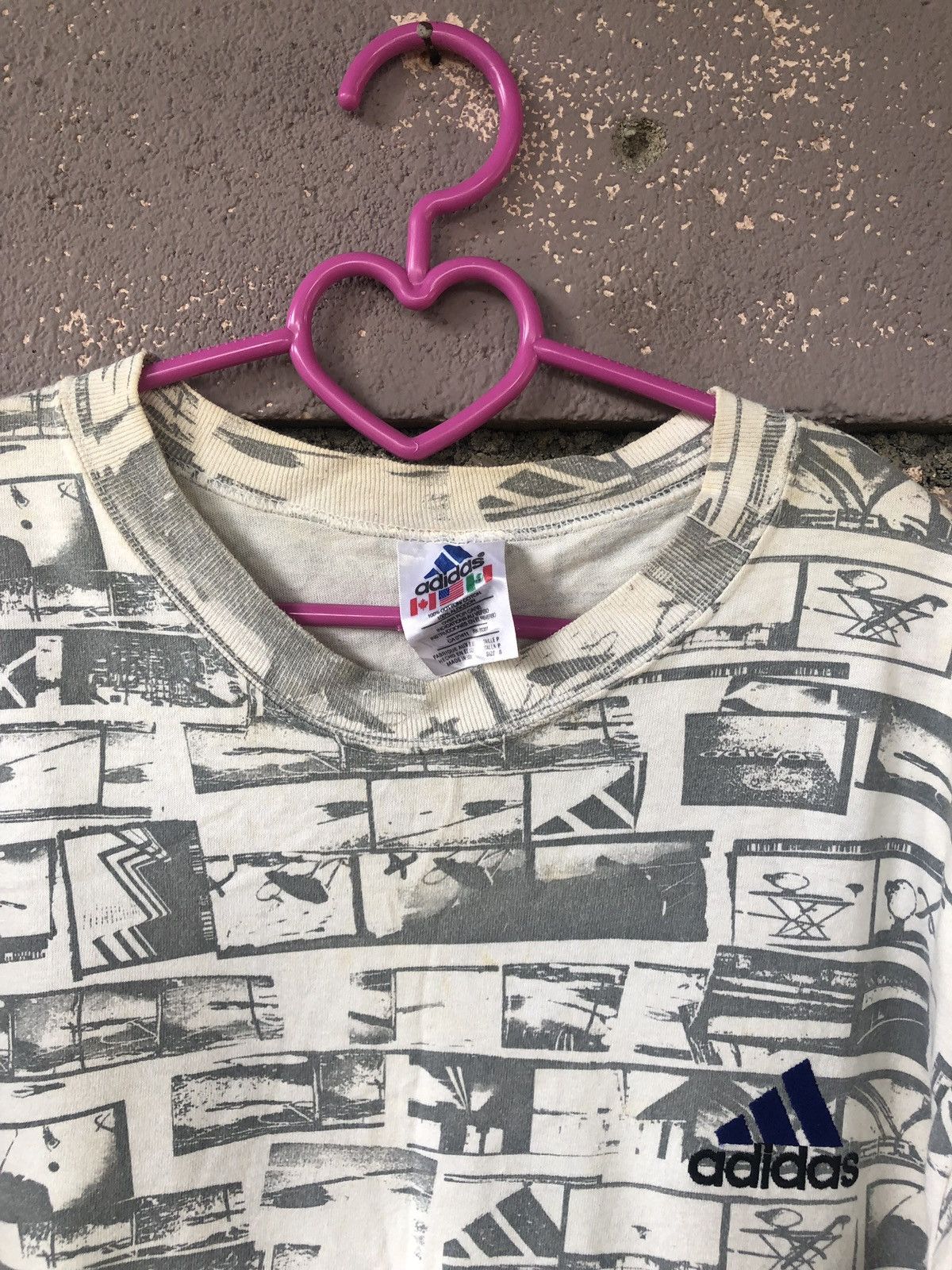 Adidas Rare 90s Vintage Adidas Full Print Shirt Size US S / EU 44-46 / 1 - 2 Thumbnail