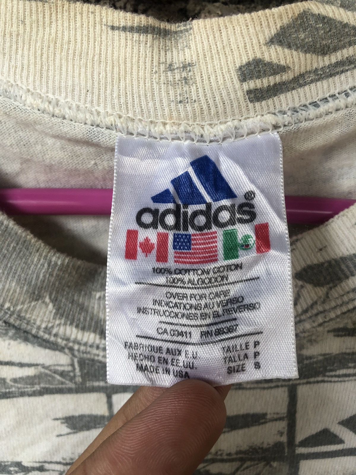 Adidas Rare 90s Vintage Adidas Full Print Shirt Size US S / EU 44-46 / 1 - 3 Thumbnail