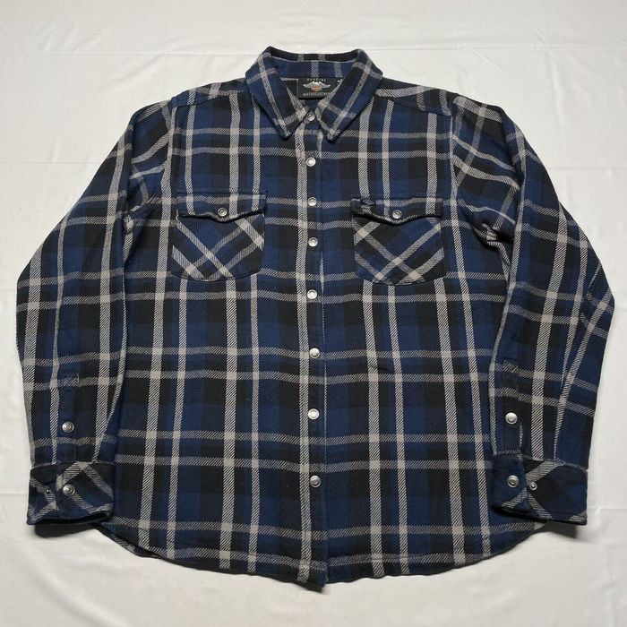 Harley Davidson Vintage Harley Davidson Flannel Shirt Mens Large Blue ...